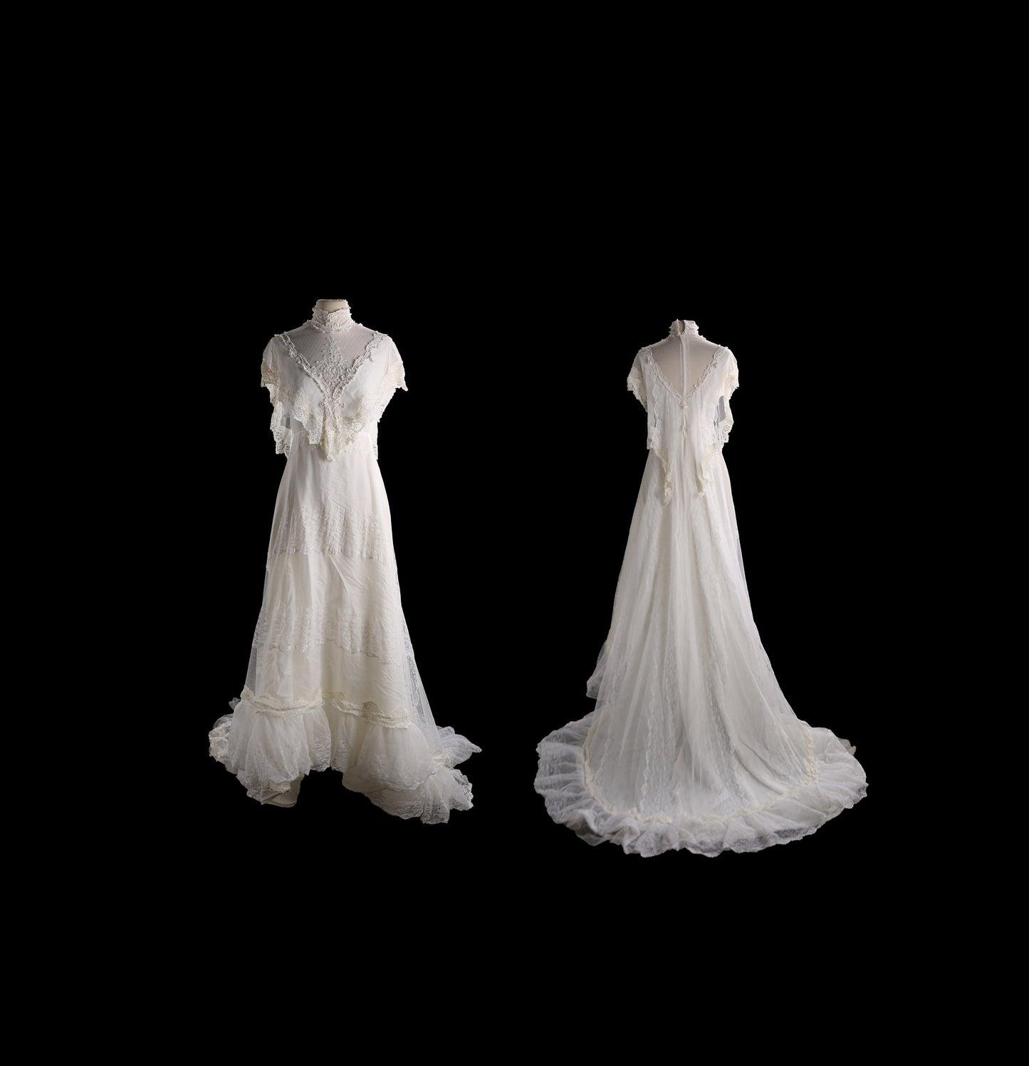 Vintage Women's White Long Wedding Dress