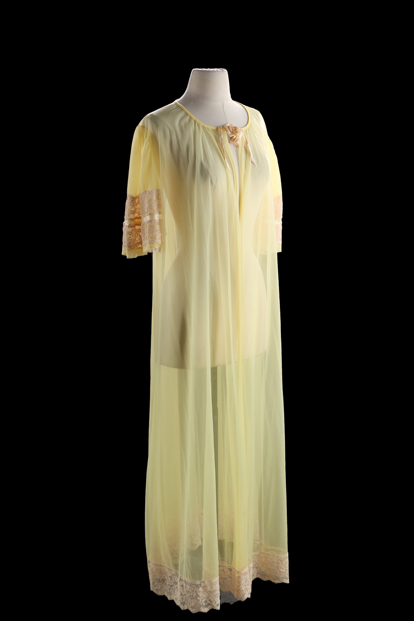 Vintage Yellow Nightgown Blouson Dress