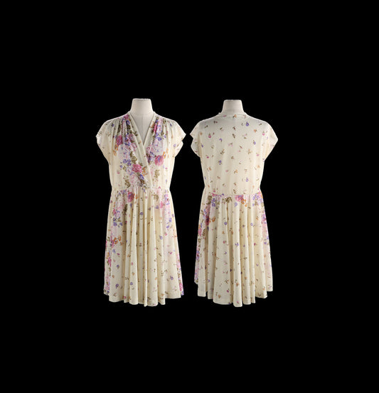 80s Summer Dress with Floral Print