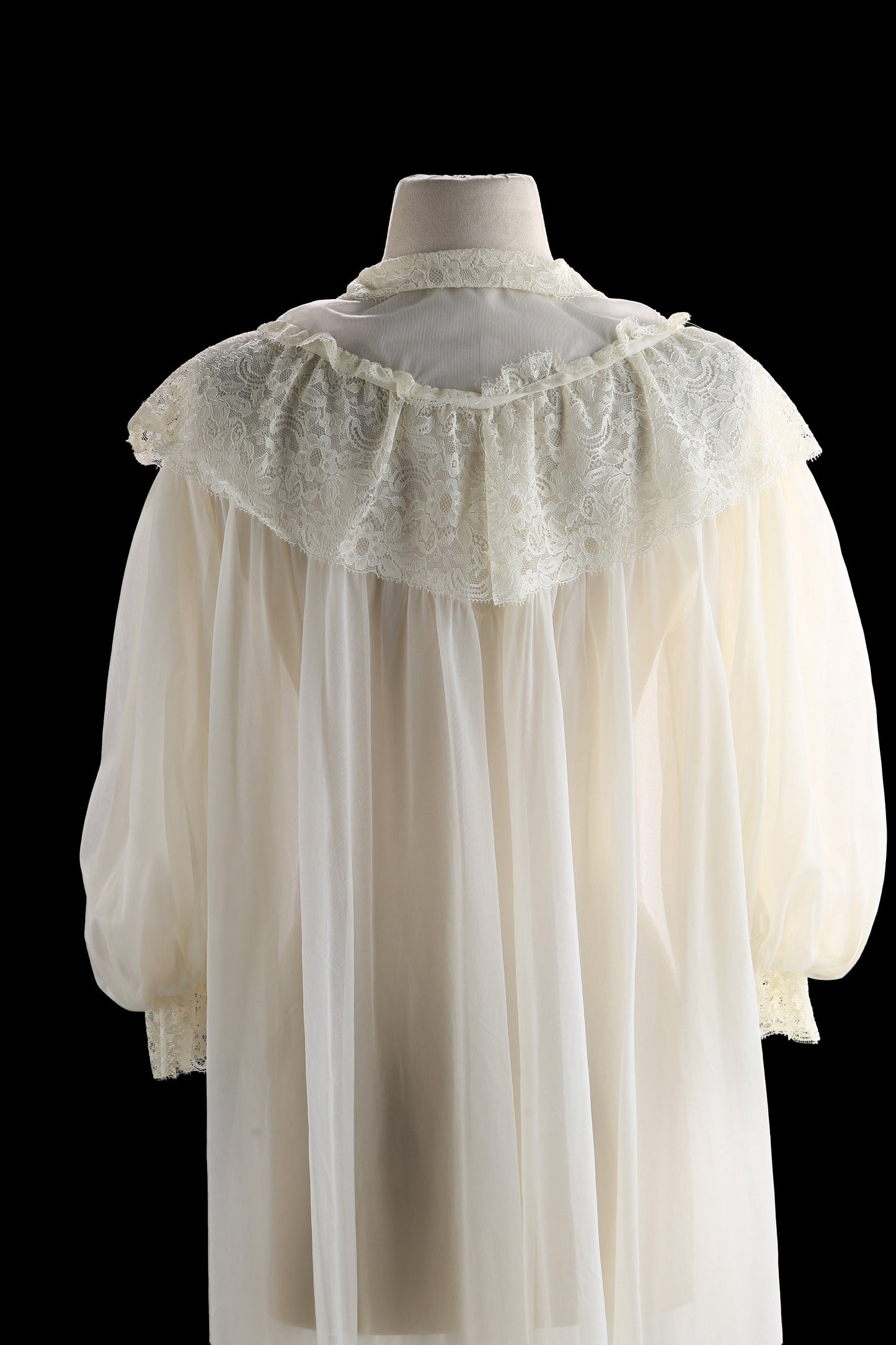 Vintage White Nightgown Poly Blouson Dress