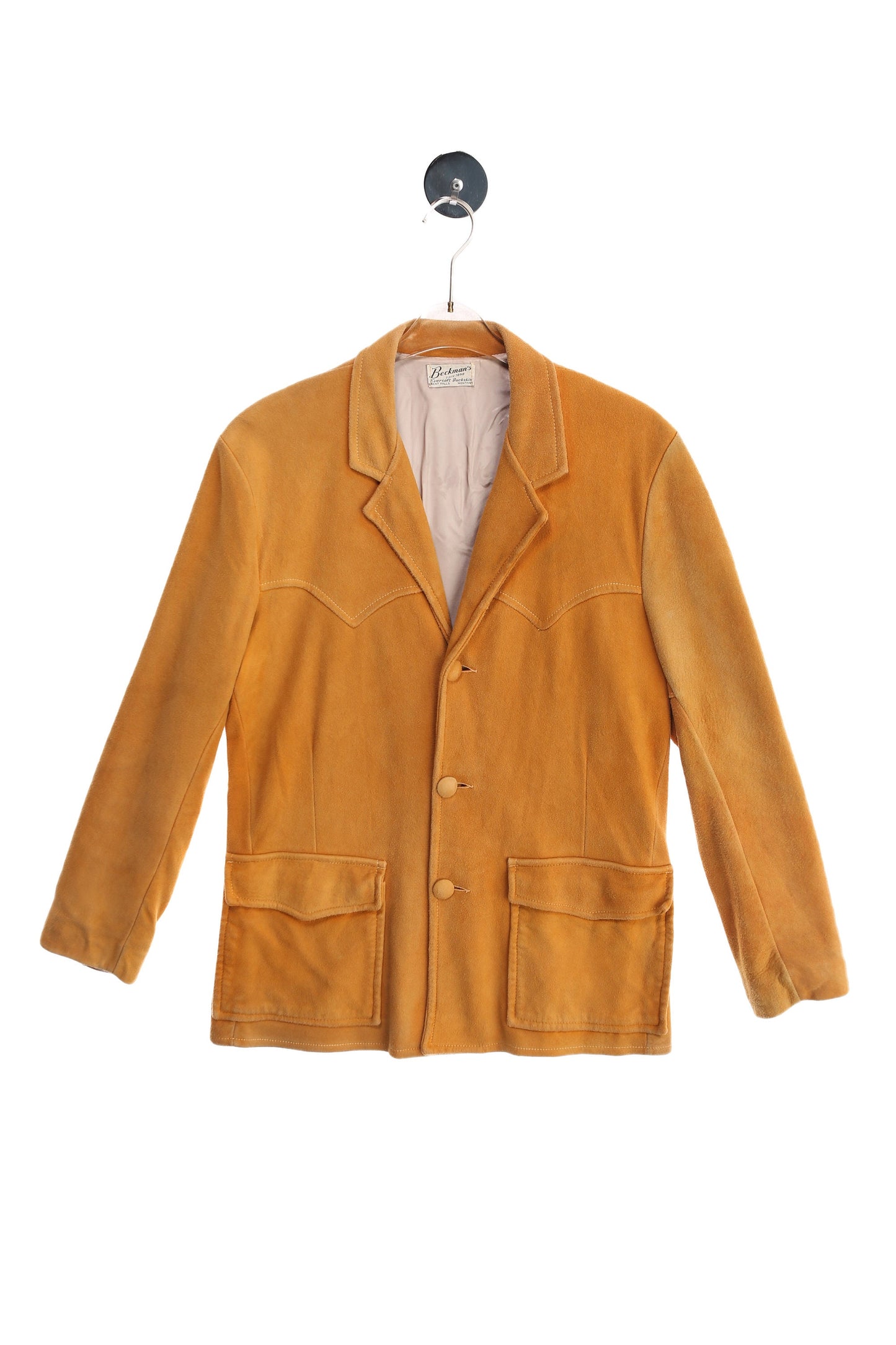Vintage Men's Tan Suede Western Jacket by Beckman's Eversoft Buckskin