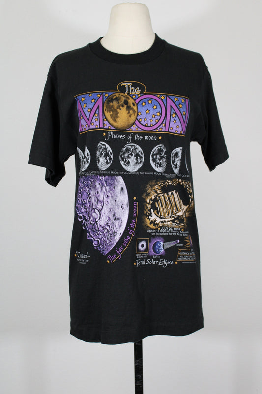 Vintage t-shirt phases of the moon solar eclipse july 20 1969 moon graphic rare black apollo 11 anderson studio inc 1993