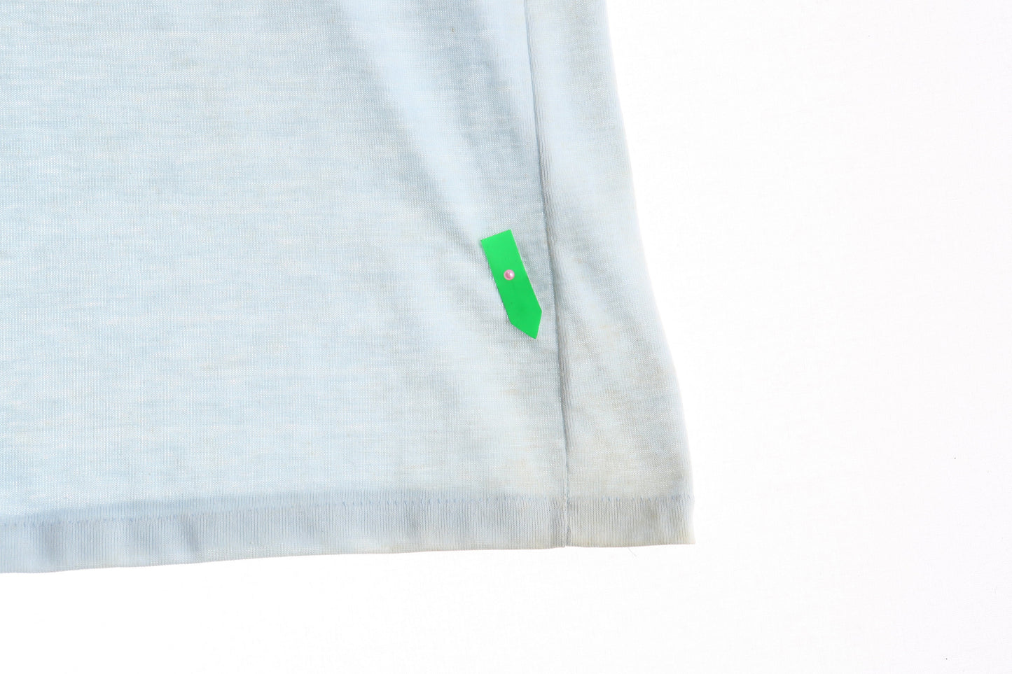 Vintage Lighting Bolt Blue Striped Polo Shirt - Estimated Era 1970's - 1980's