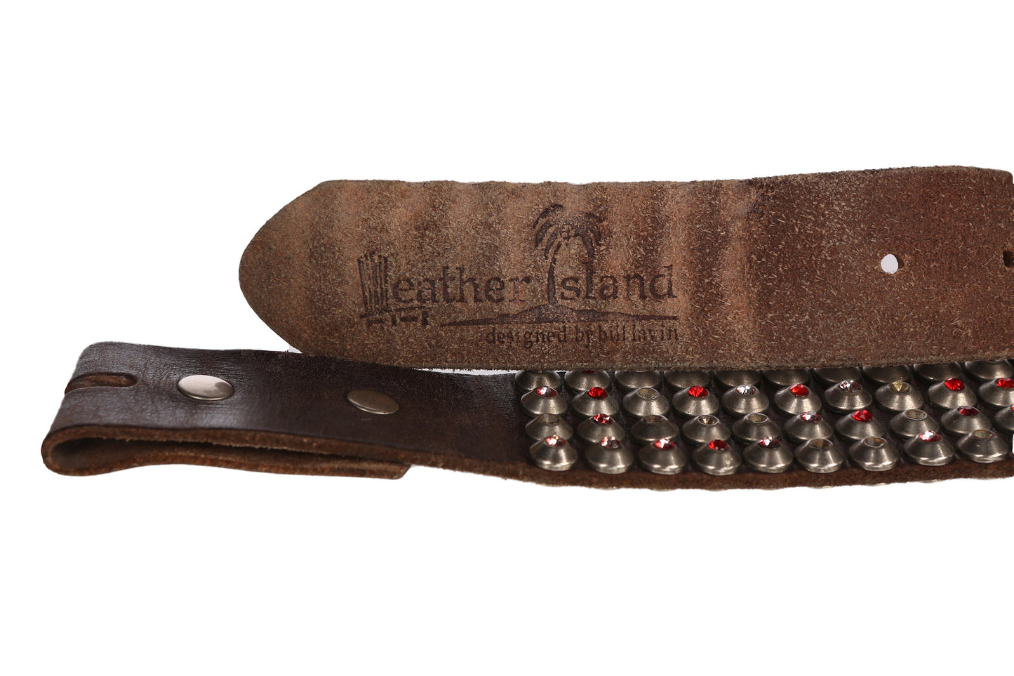 Vintage Brown Leather Studded Belt