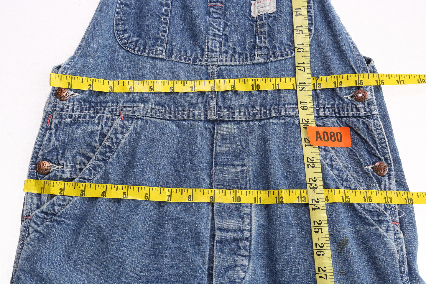 Vintage Big Mac Blue Soft Denim Overalls - Estimated Era 1970's - 1980's