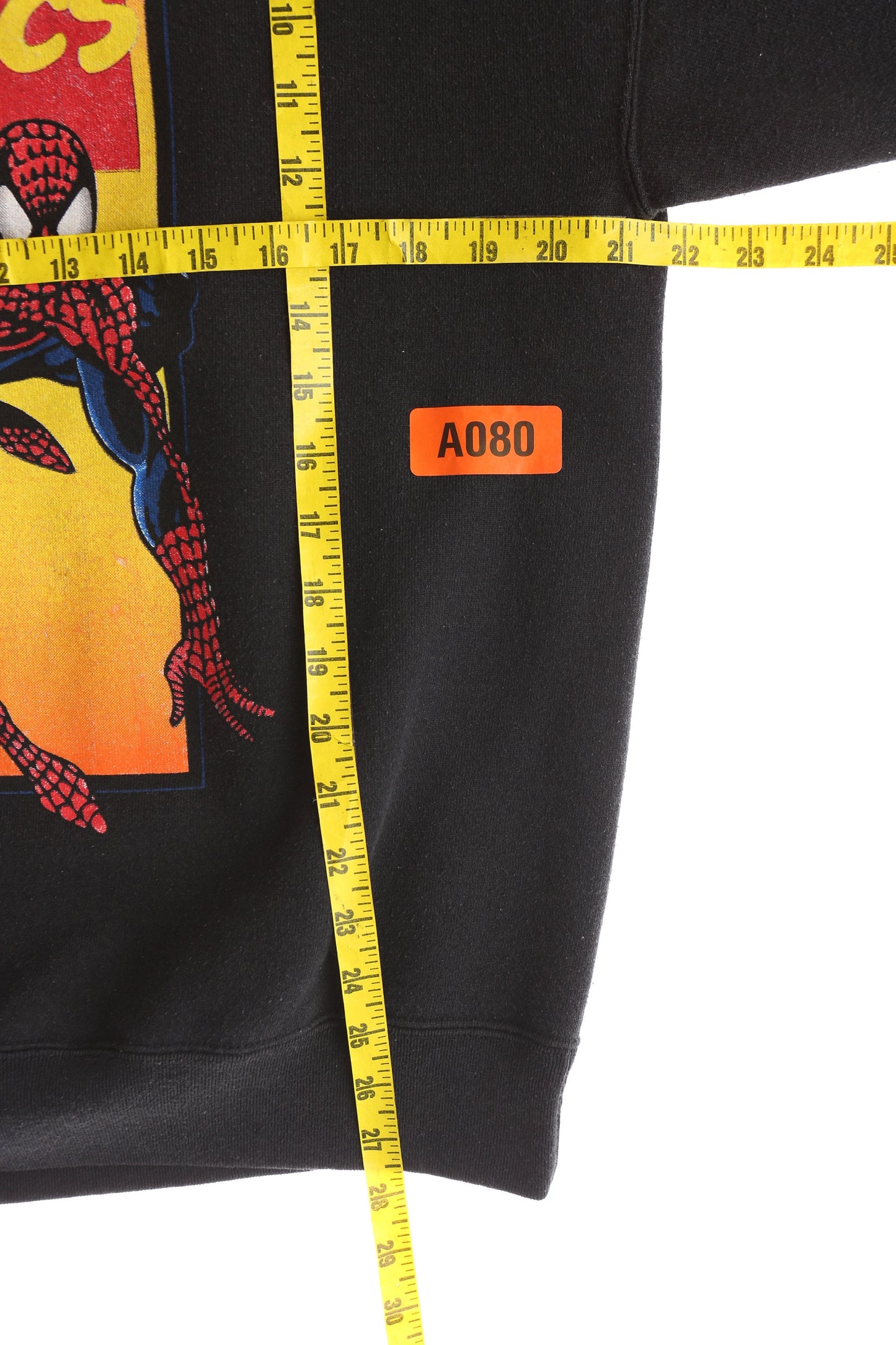 Vintage Black Graphic T-shirt with Spiderman Print - Estimated Era 1980's - 1990's