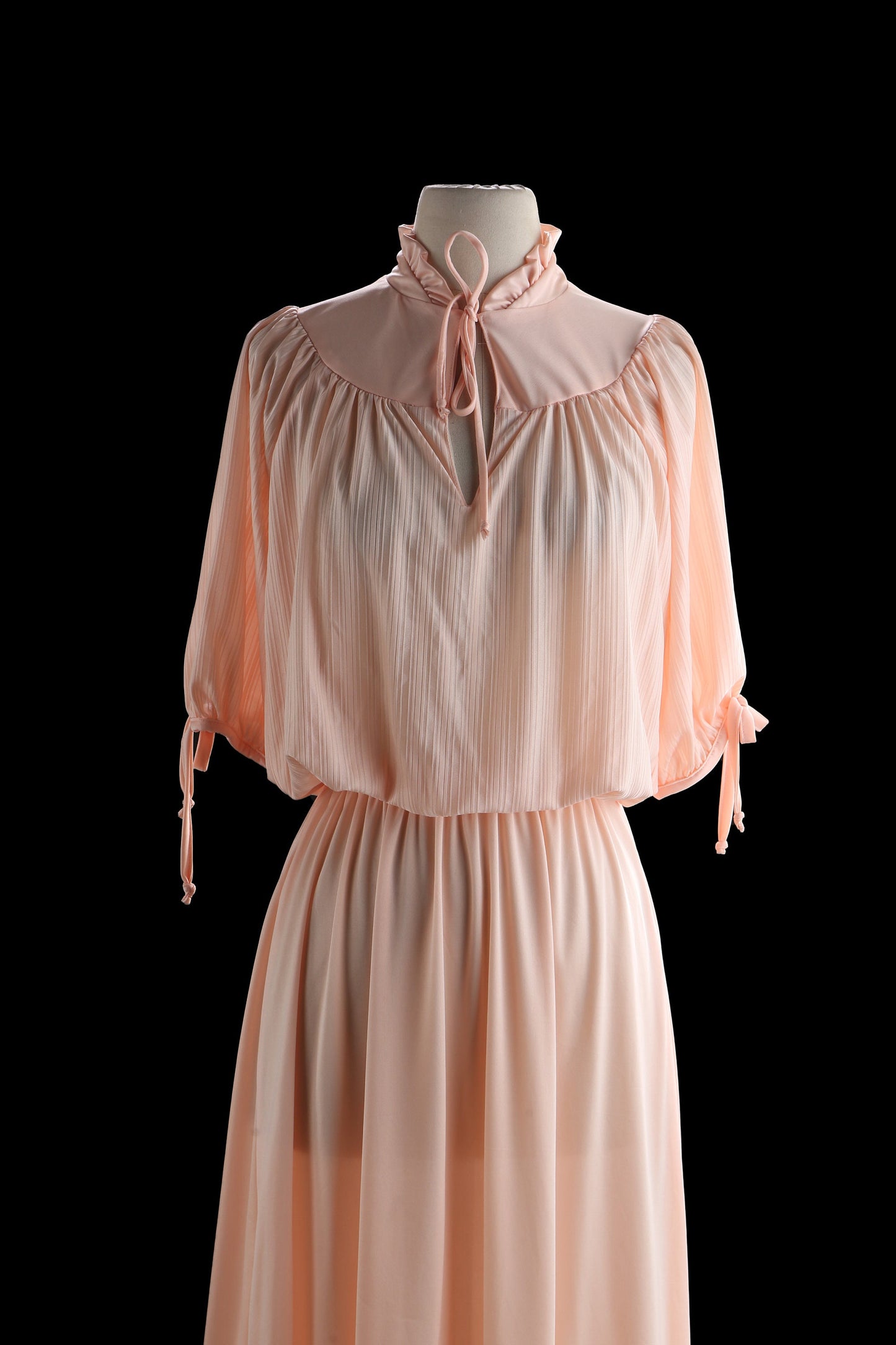 80s Women Pink Poly Casual Slip Dress