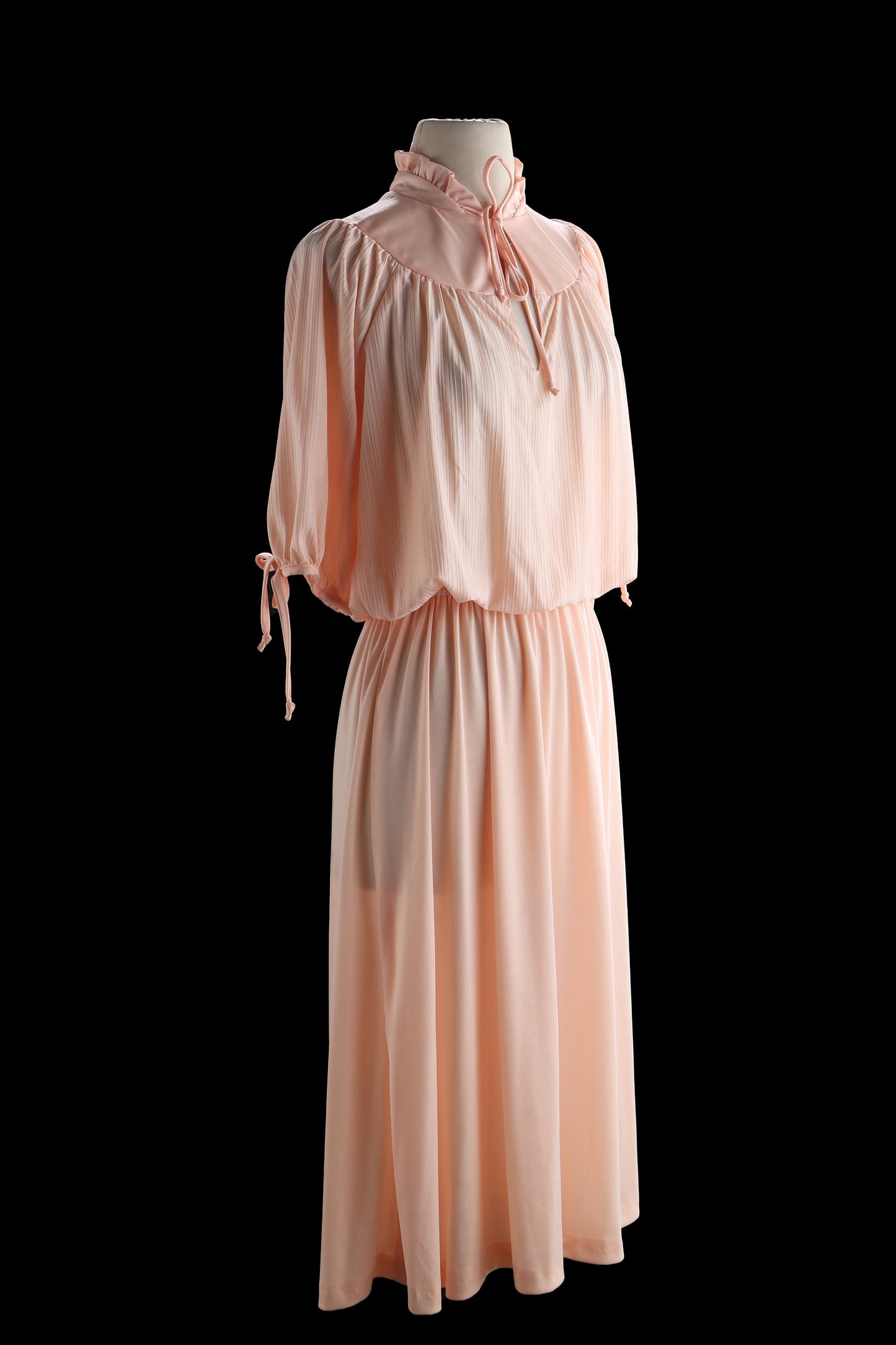 80s Women Pink Poly Casual Slip Dress