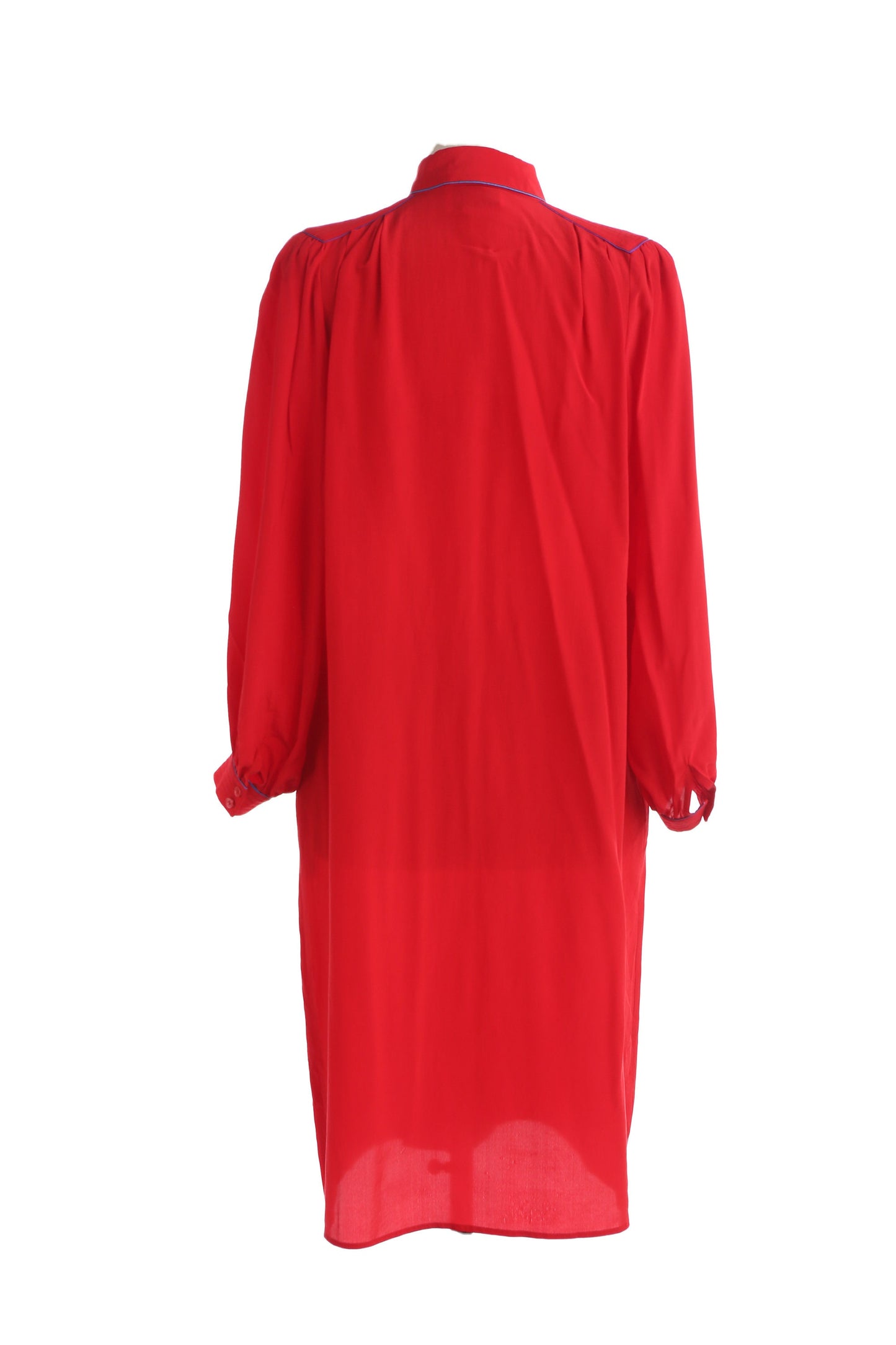 Vintage Women's Red Silk Casual Dress by Silk Studio