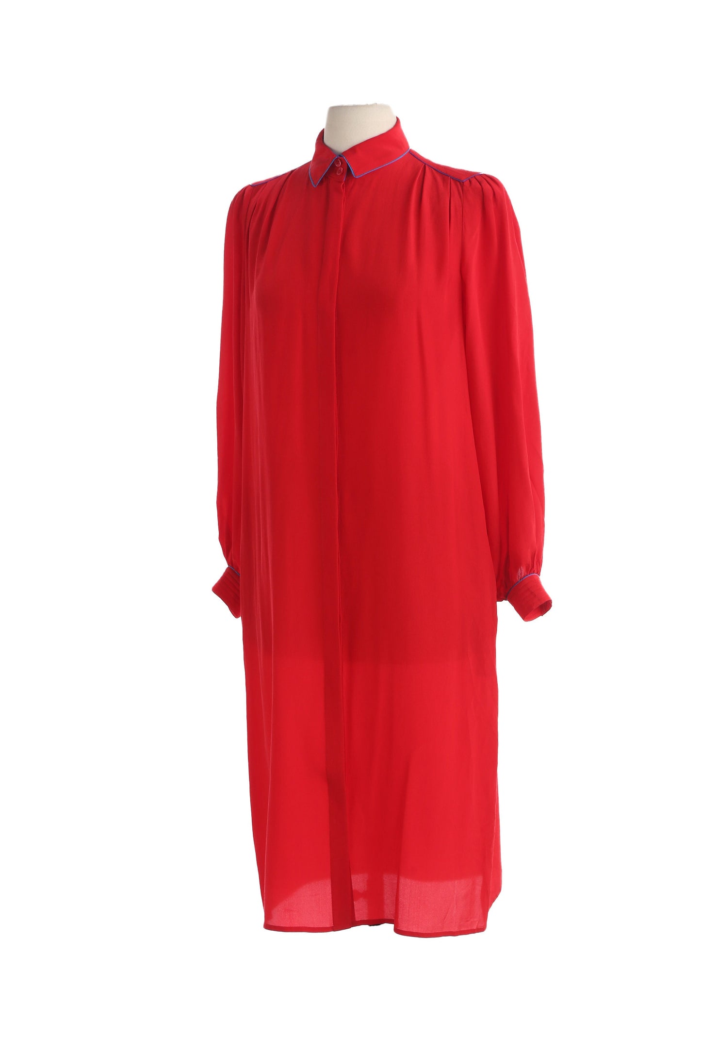 Vintage Women's Red Silk Casual Dress by Silk Studio