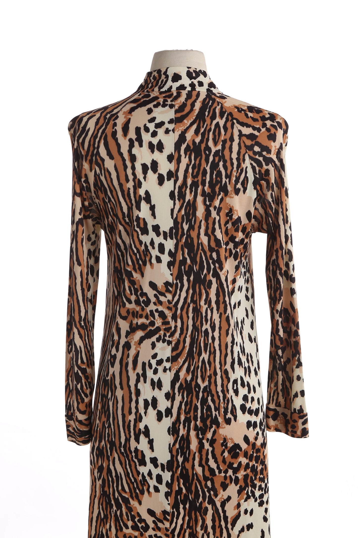 Vintage Animal Print Long Casual Dress