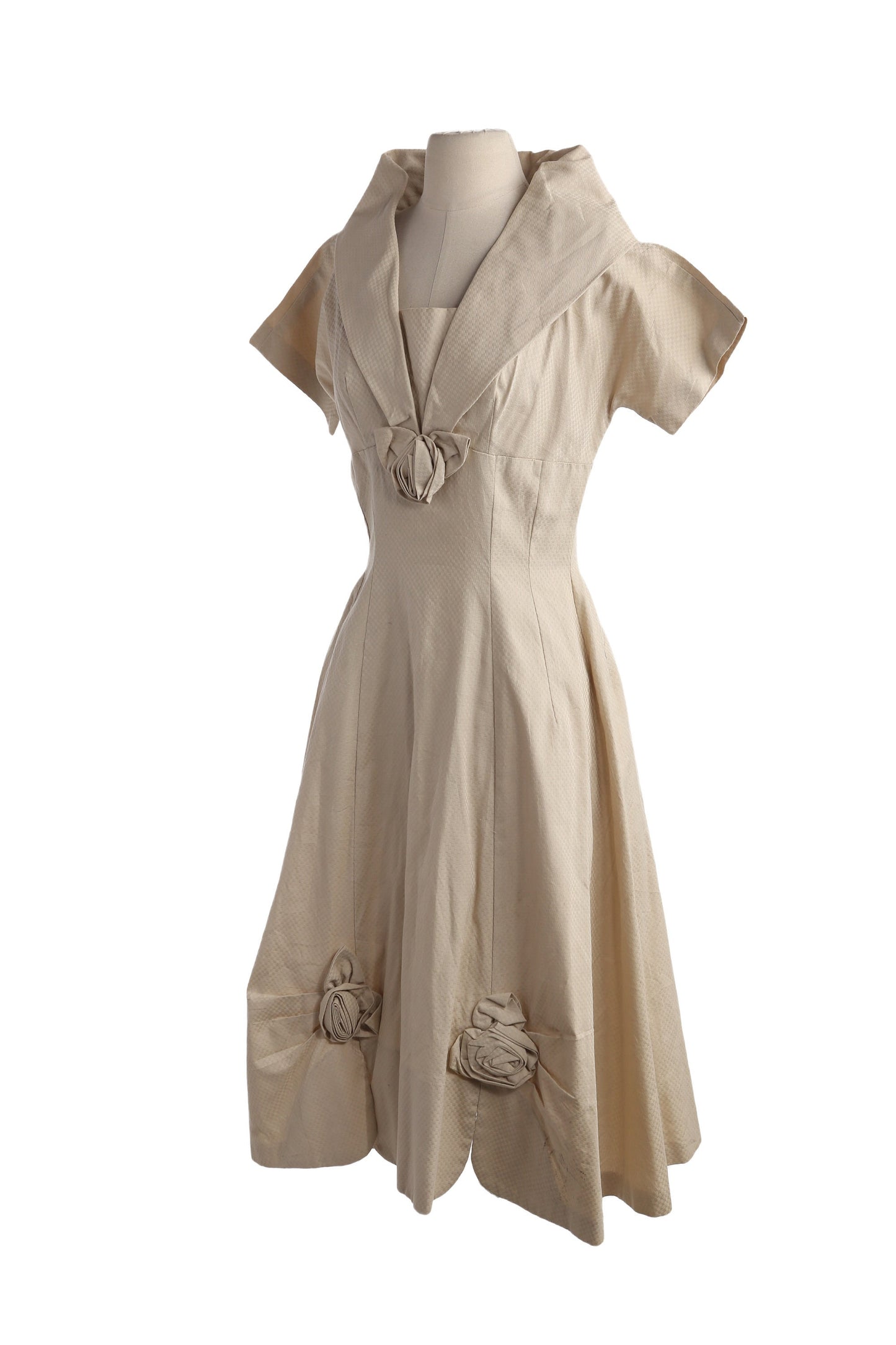 50s Women Biege Casual - Evening Dress
