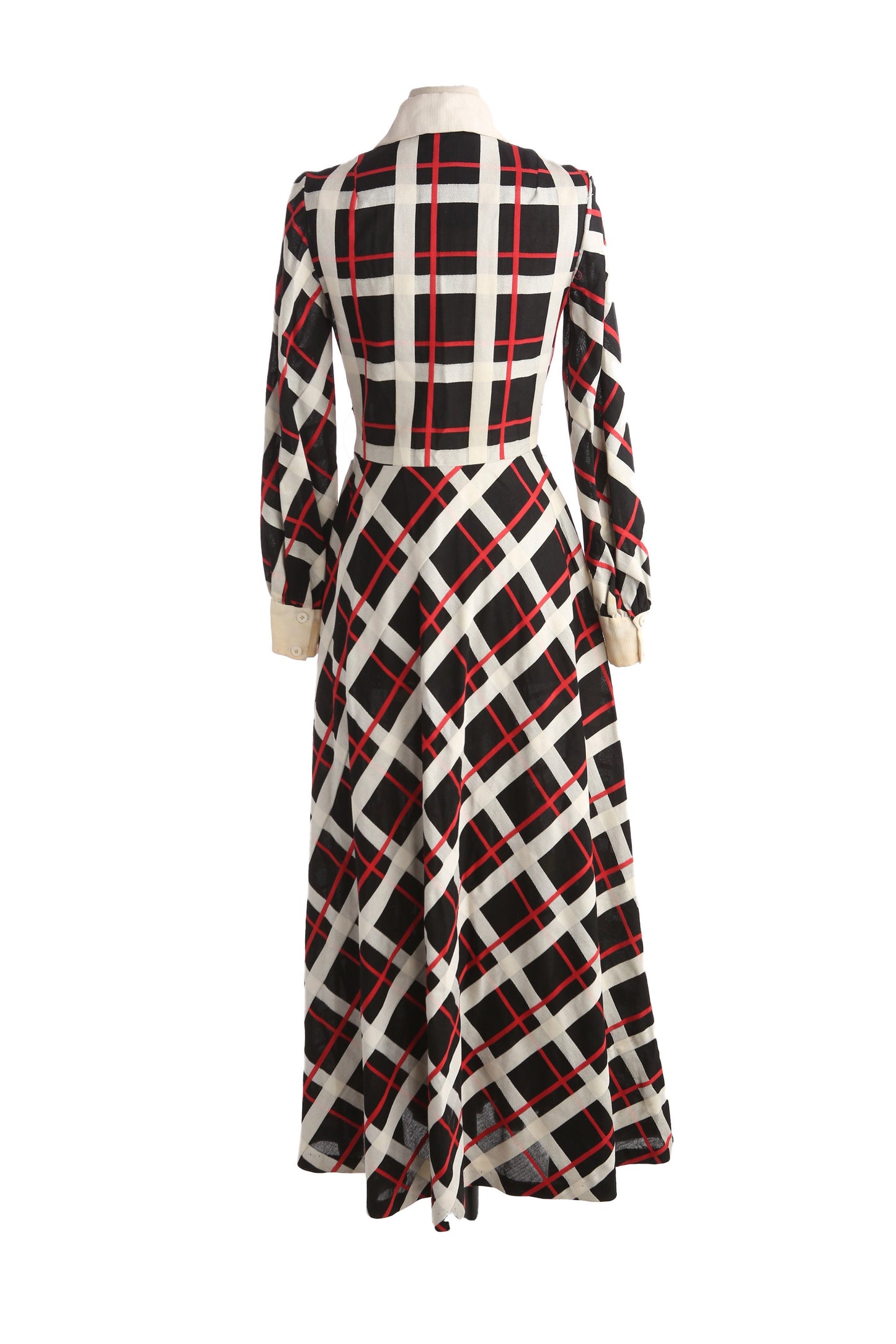 1980s Women Black and White Plaid Casual Dress by Bill Tice for Romal