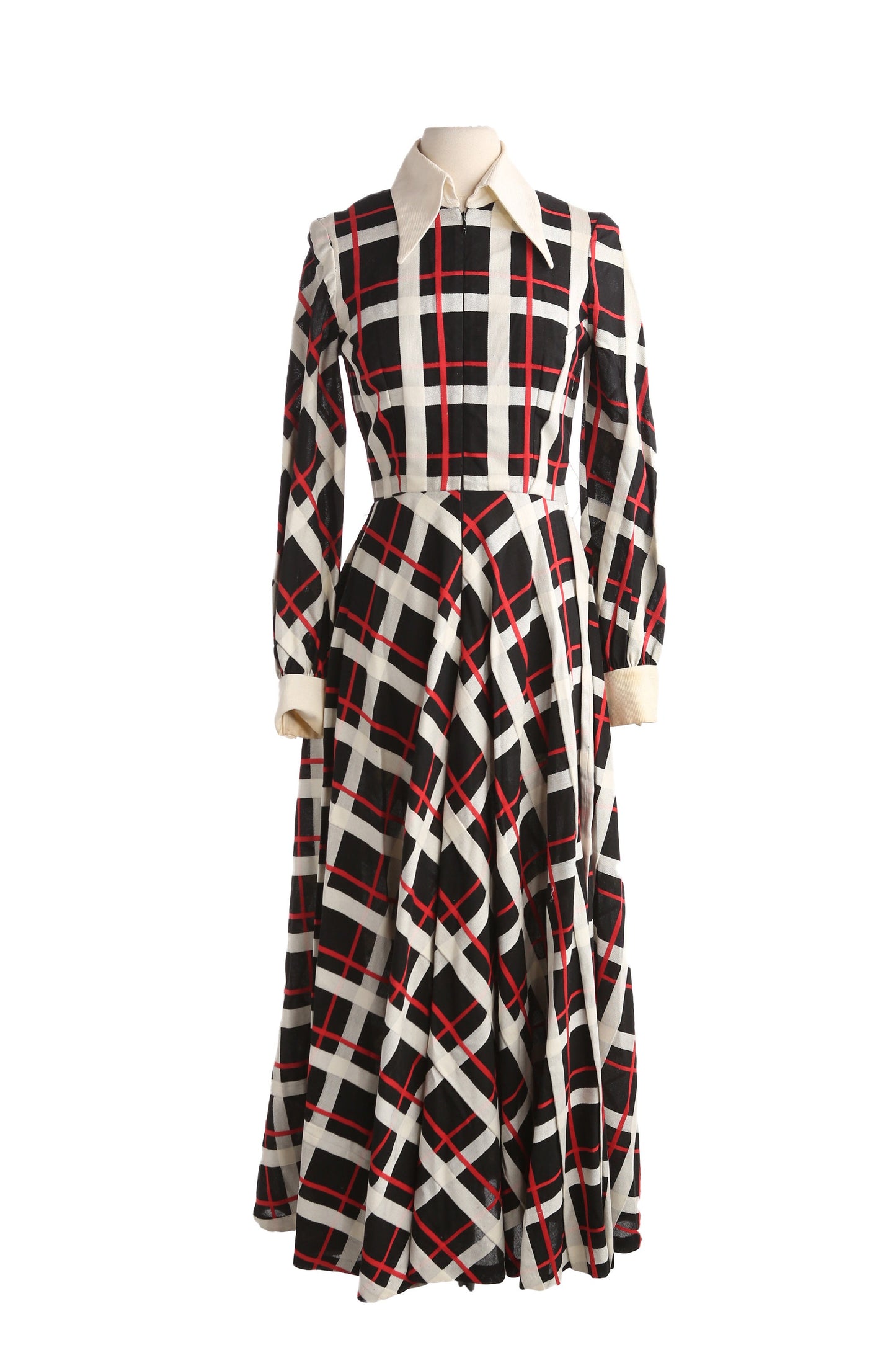 1980s Women Black and White Plaid Casual Dress by Bill Tice for Romal