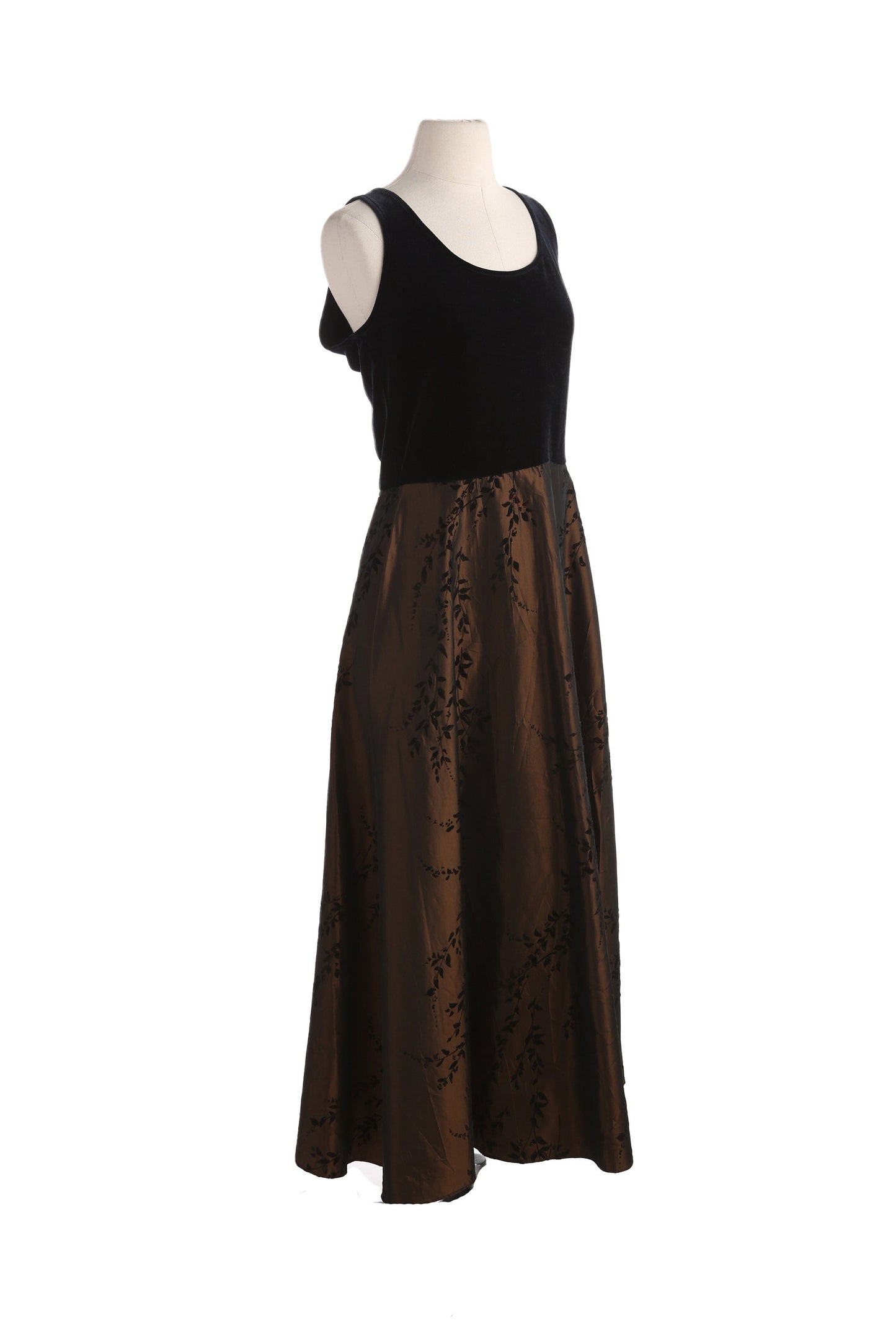 90s Women Black Long Evening Dress