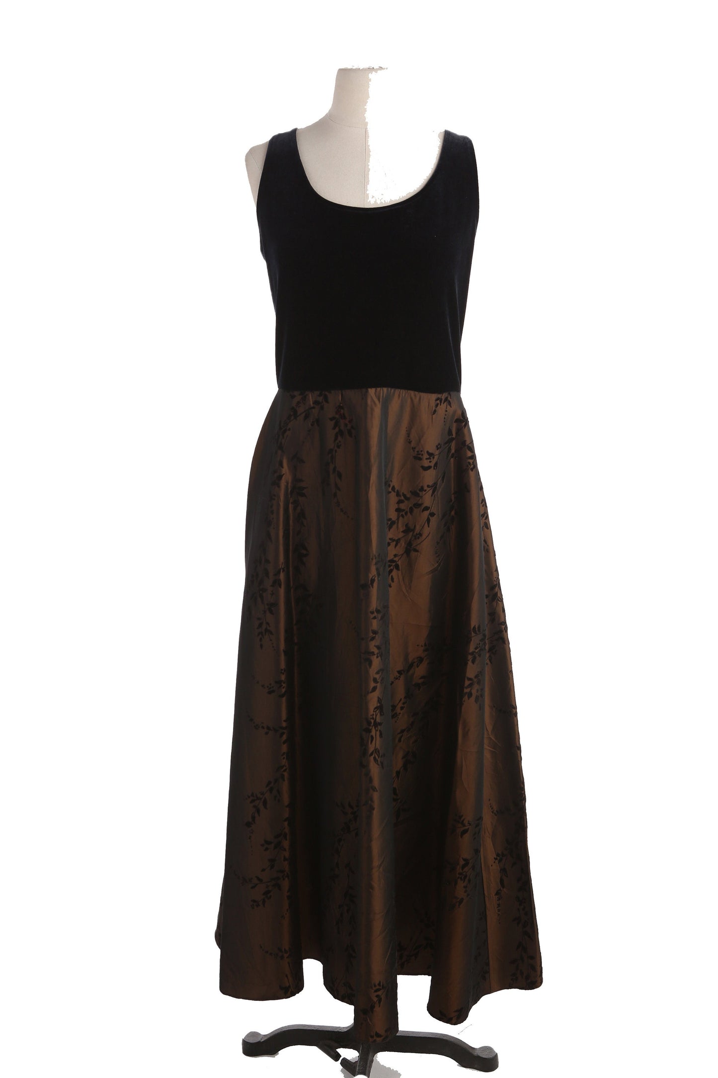 90s Women Black Long Evening Dress