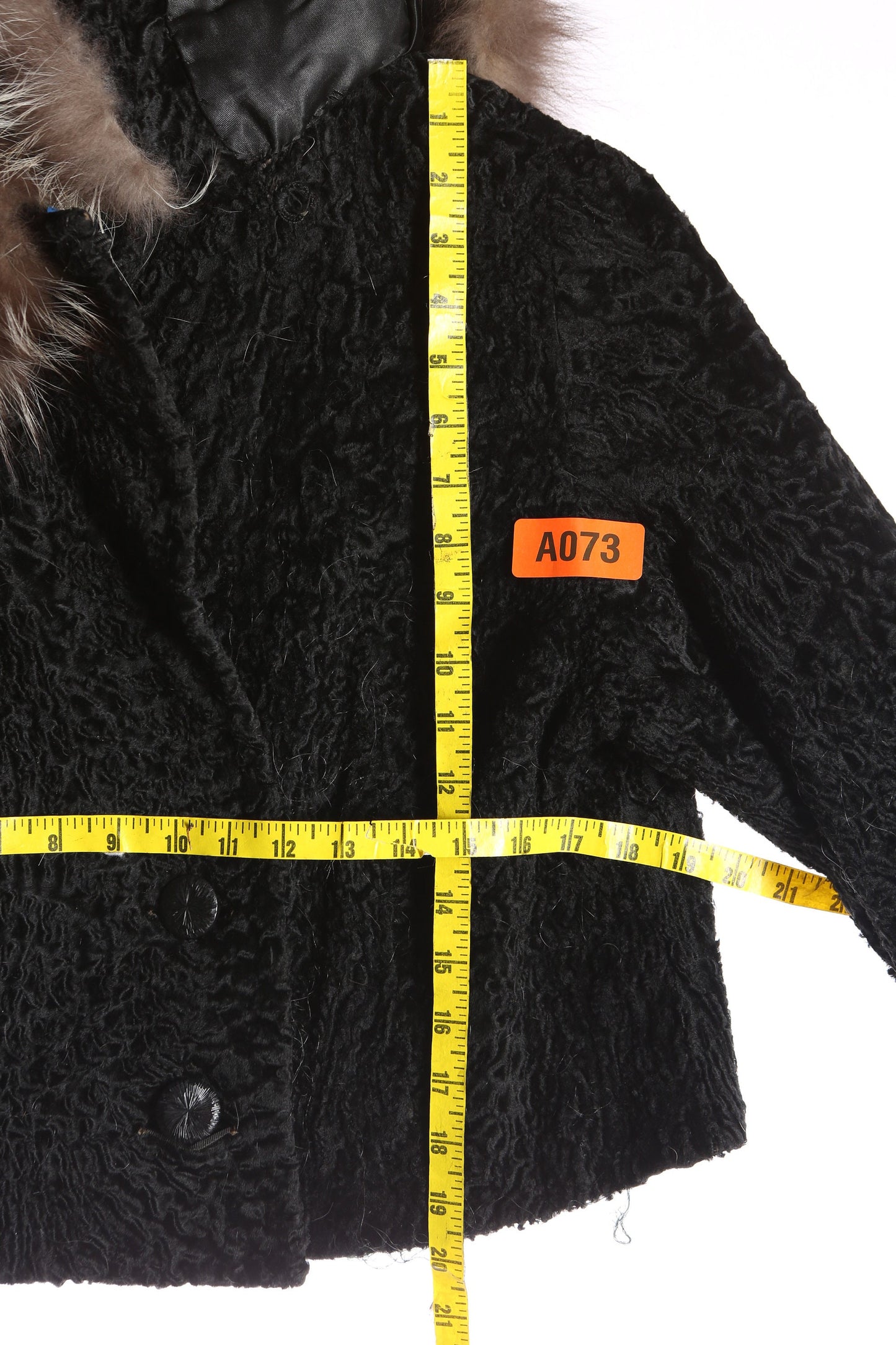 Vintage Black Short Casual Jacket with Fur Collar