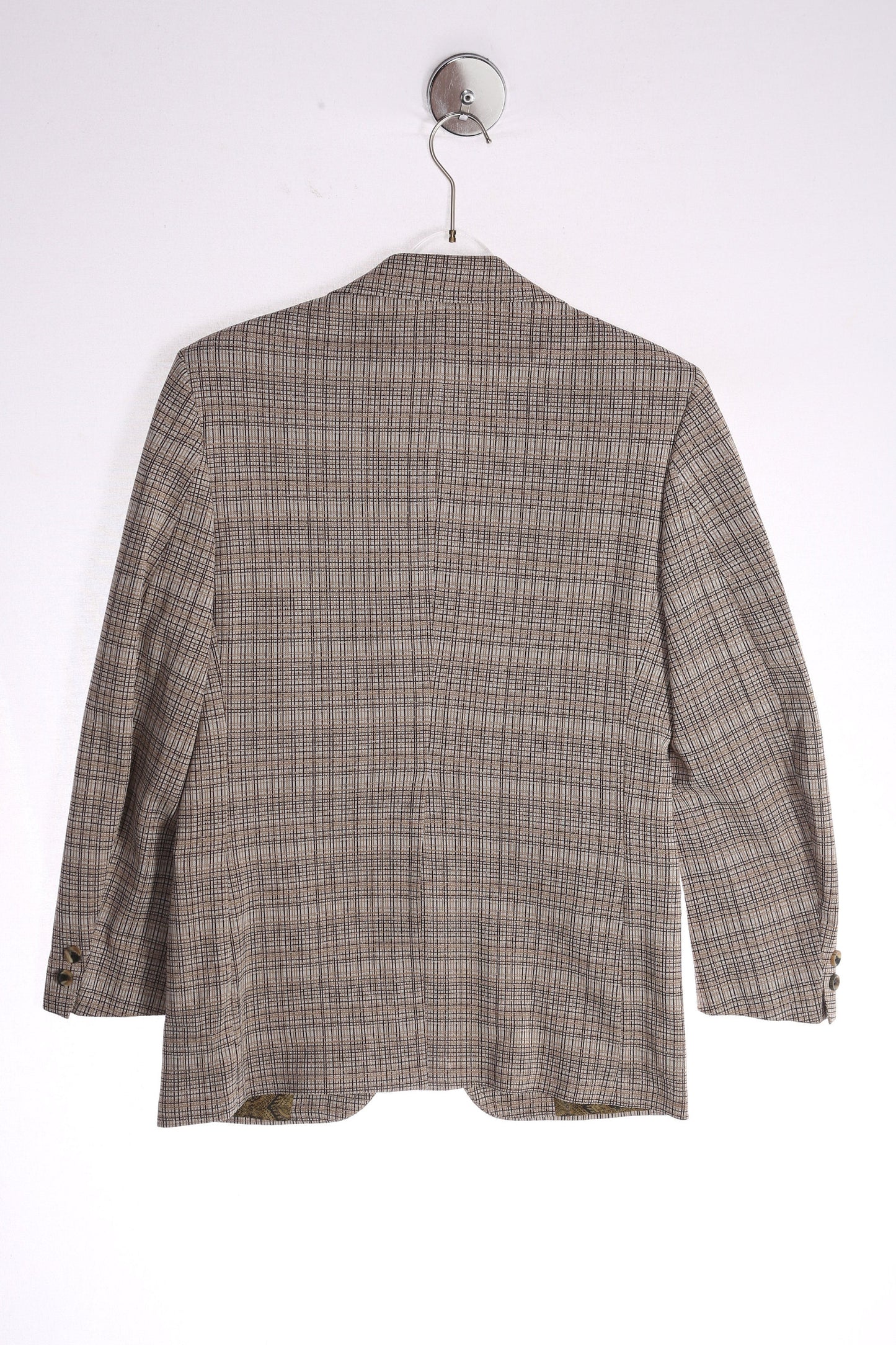 Vintage 70s Gray Plaid Casual Suit