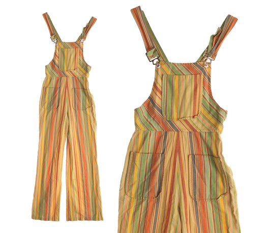 Vintage Striped Cotton Overall