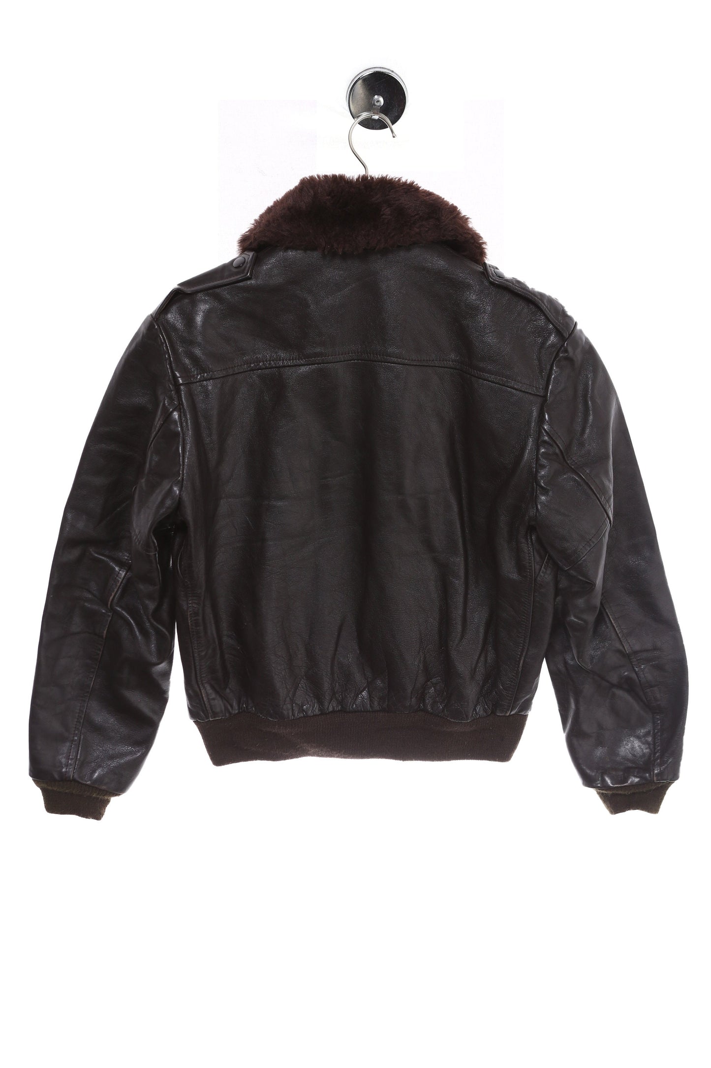 Vintage Leather Bomber Jacket by Cooper - Made in USA - Estimated Era 1970's - 1980's