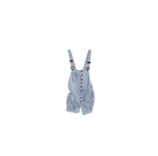 Vintage Women's Blue Hand Ten Denim Overall Shorts