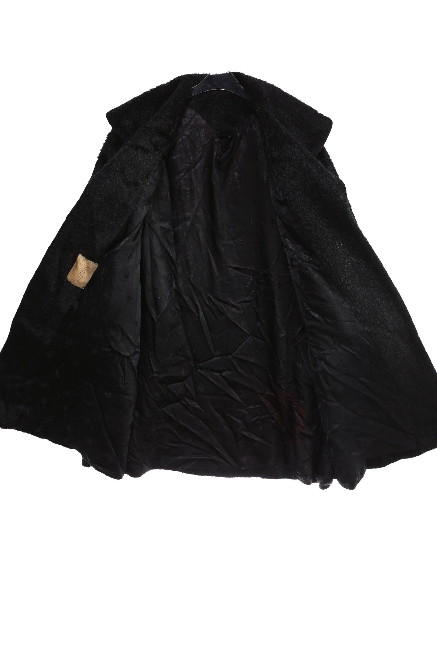 Vintage Women's Black Faux Fur Winter Coat by Spandon of Holland - Estimated Era 1950's - 1960's