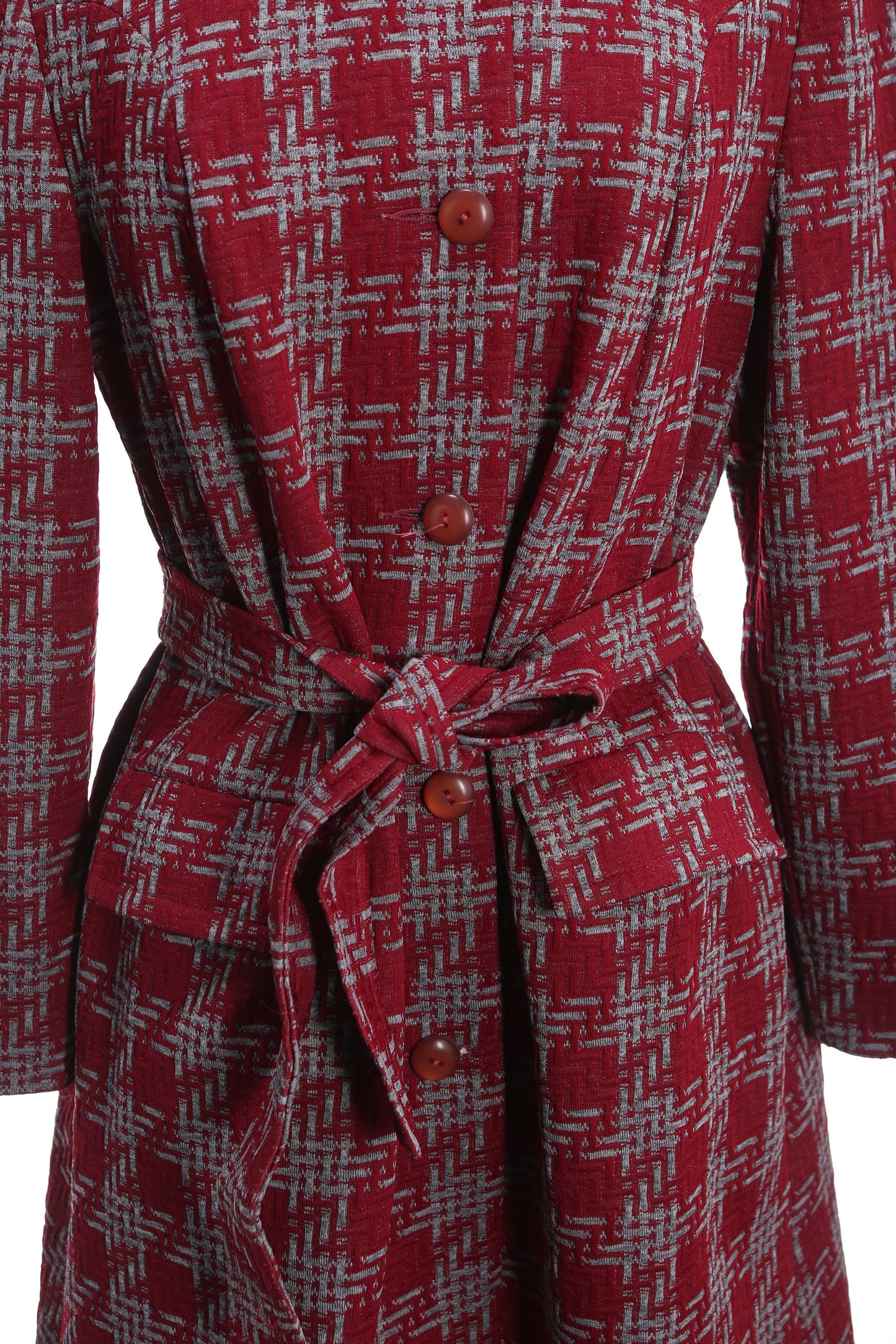 Vintage Women Red Plaid Casual Coat by Lanson - Estimated Era 1960's - 1970's