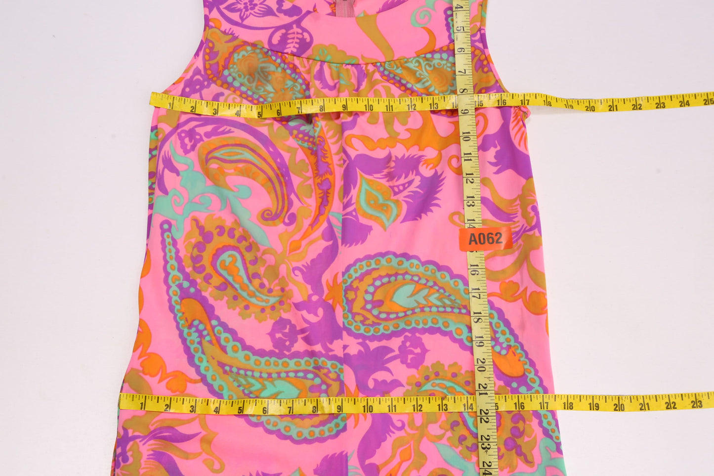 70S Women Pink Paisley Polyester Jumpsuit