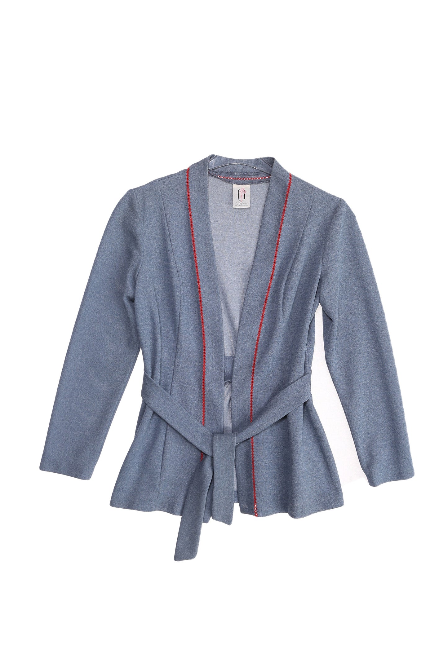 70s Women Blue Polyester Casual 2Piece Suit