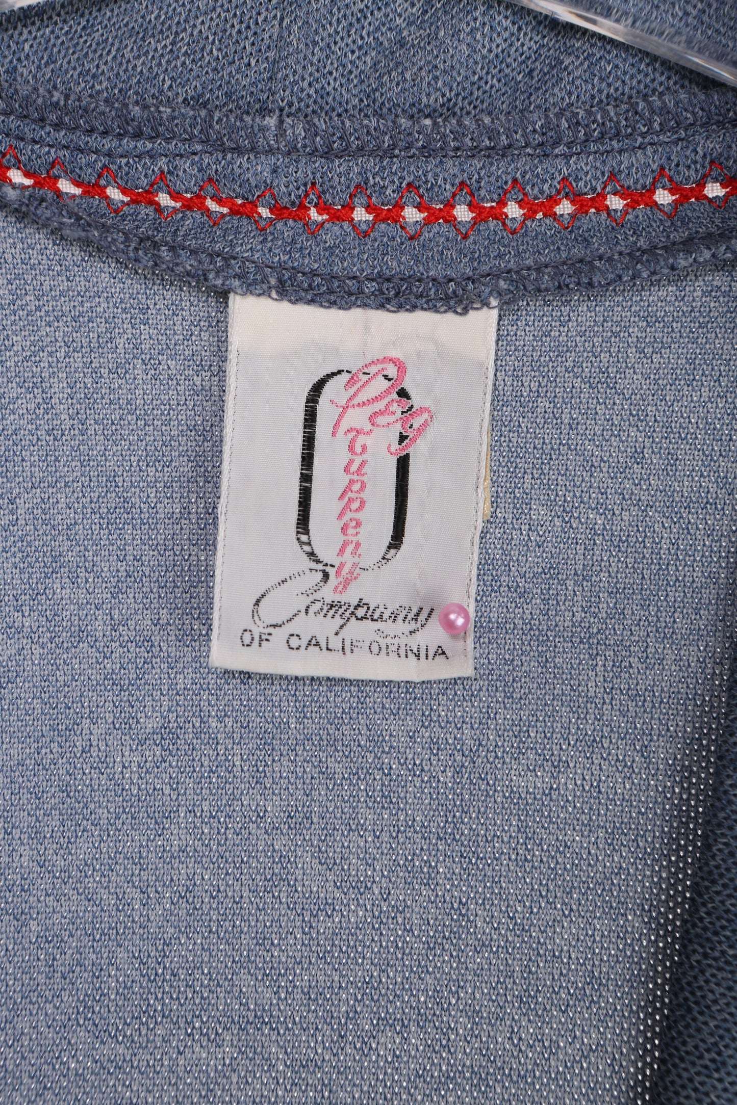 70s Women Blue Polyester Casual 2Piece Suit