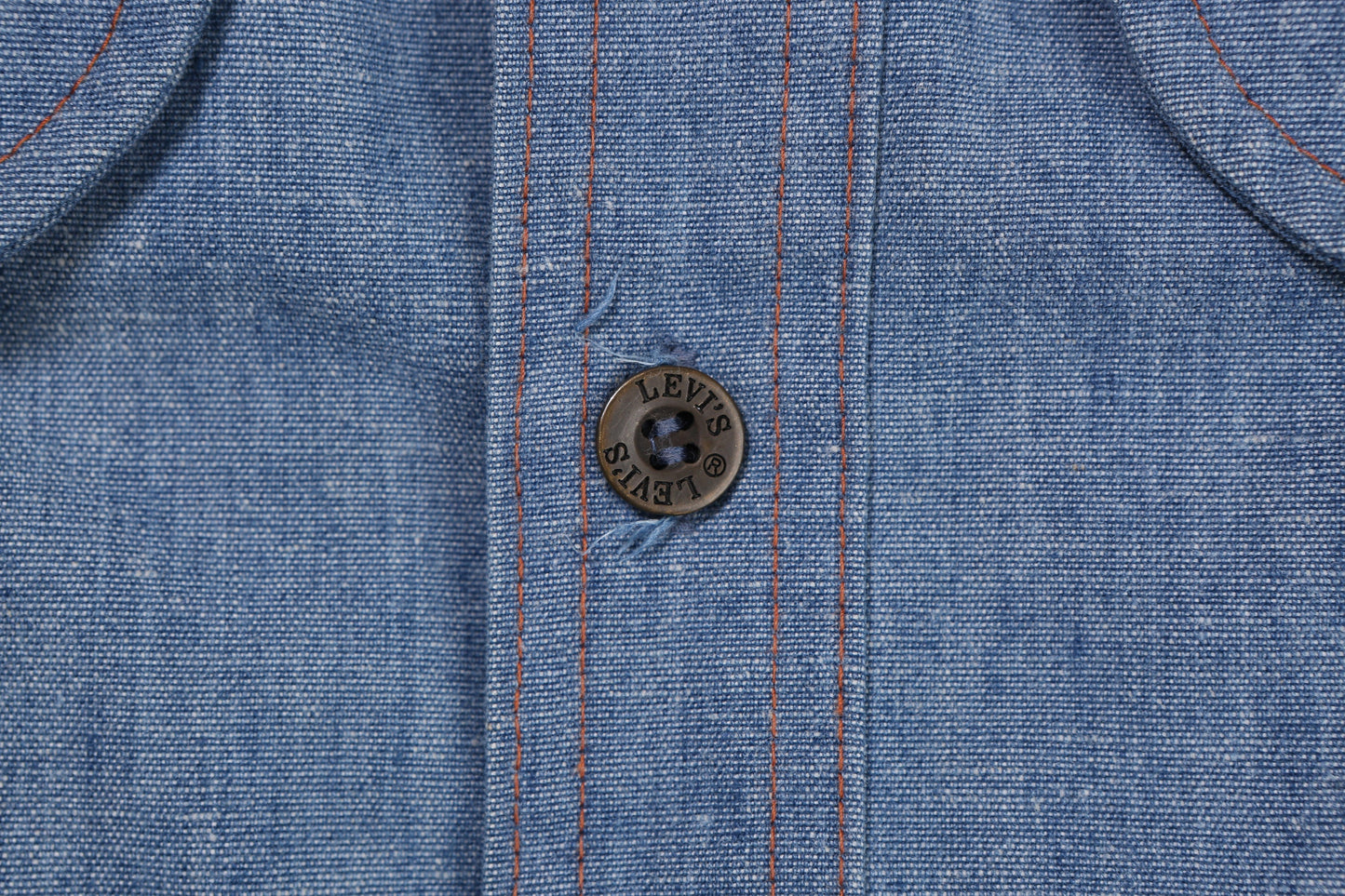 Vintage Levi's Panatela Sportswear Blue Button Up Long Sleeve Shirt - Orange Tab - Estimated Era 70s - 80s