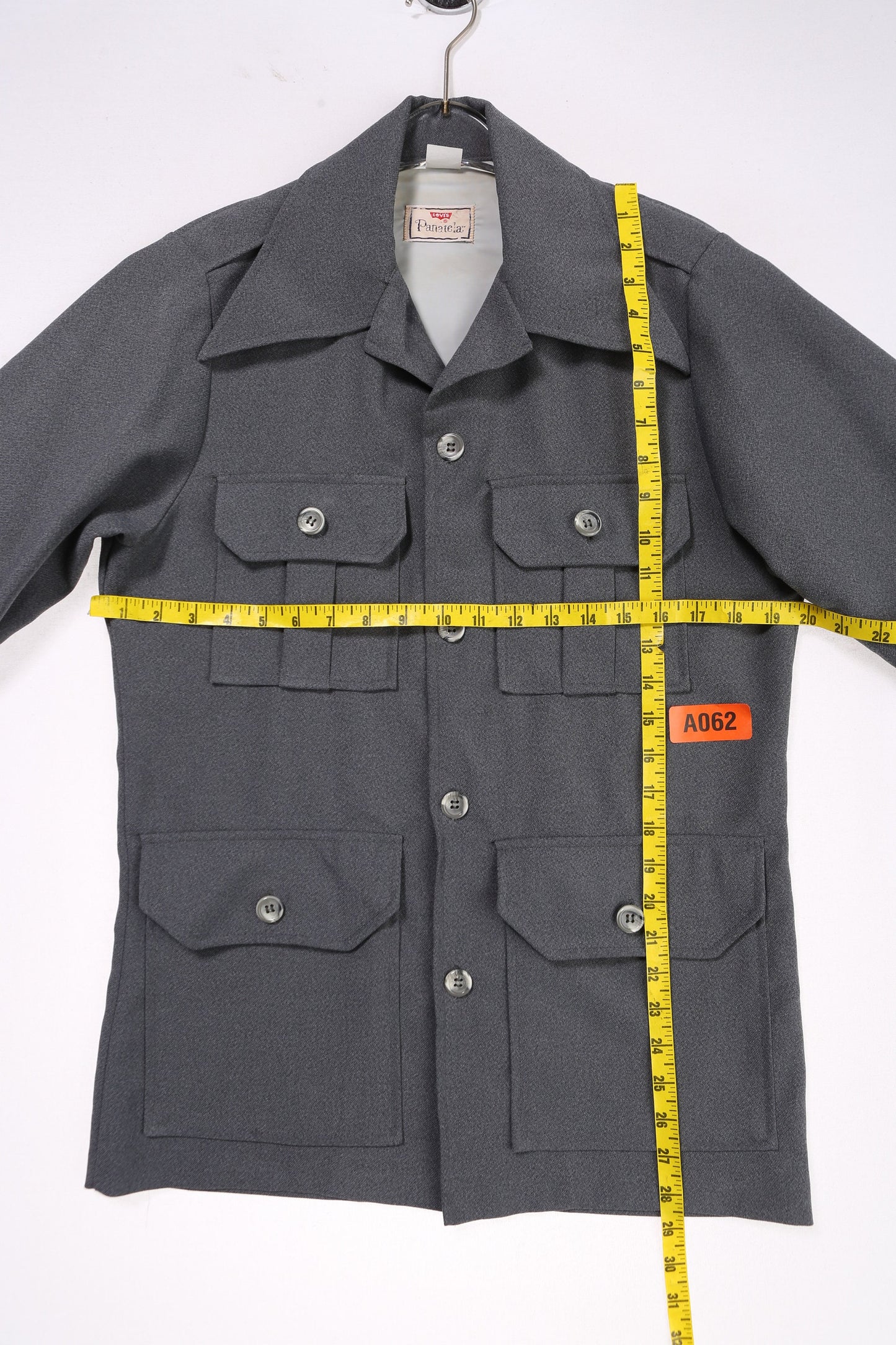 70s Levis Panatela Gray Poly Men's Jacket - Four Pocket
