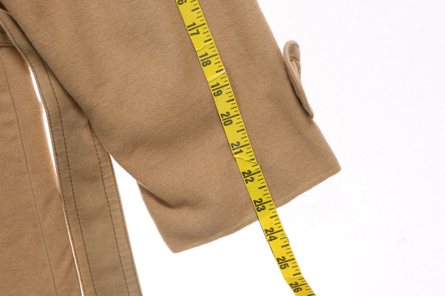 Vintage Women's Beige Winter Coat with Brown Faux Fur Collar - Estimated Era 1980's - 1990's