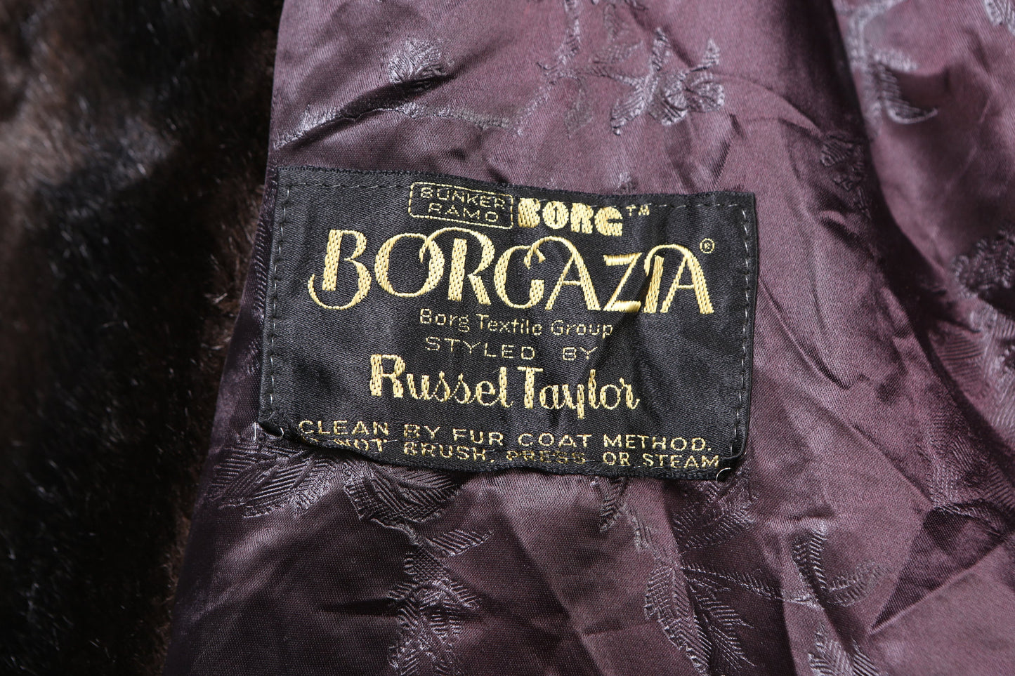 Vintage Women Black Faux Fur Coat by Borgacia - Estimated Era 1970's - 1980's