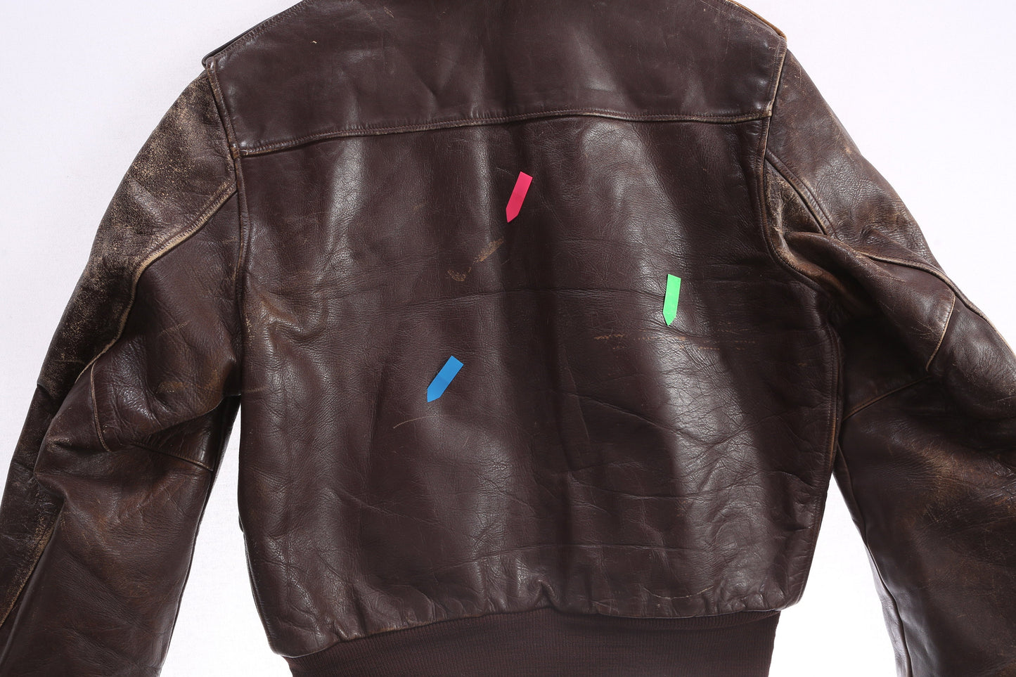 Vintage Men's Brown Leather Bomber Jacket with Fur Collar by Kiropf Sportswear - Estimated Era 1940's - 1950's