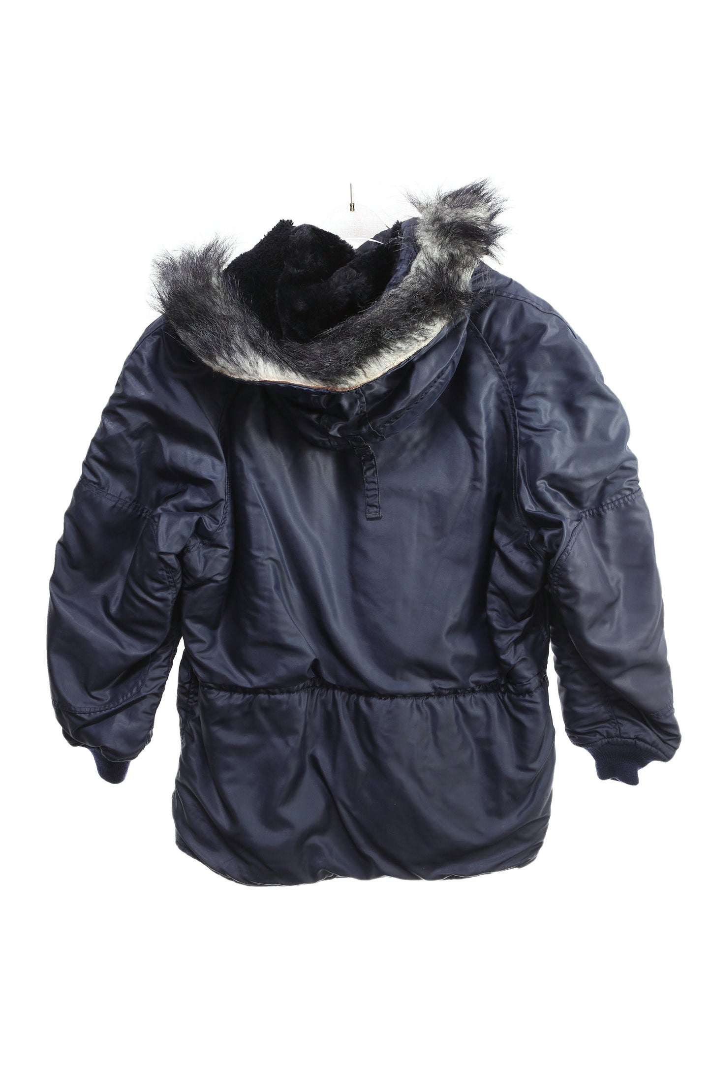 Vintage N-3A Blue USAF Parka with Fur Hood Seam - Estimated Era 1970's - 1980's