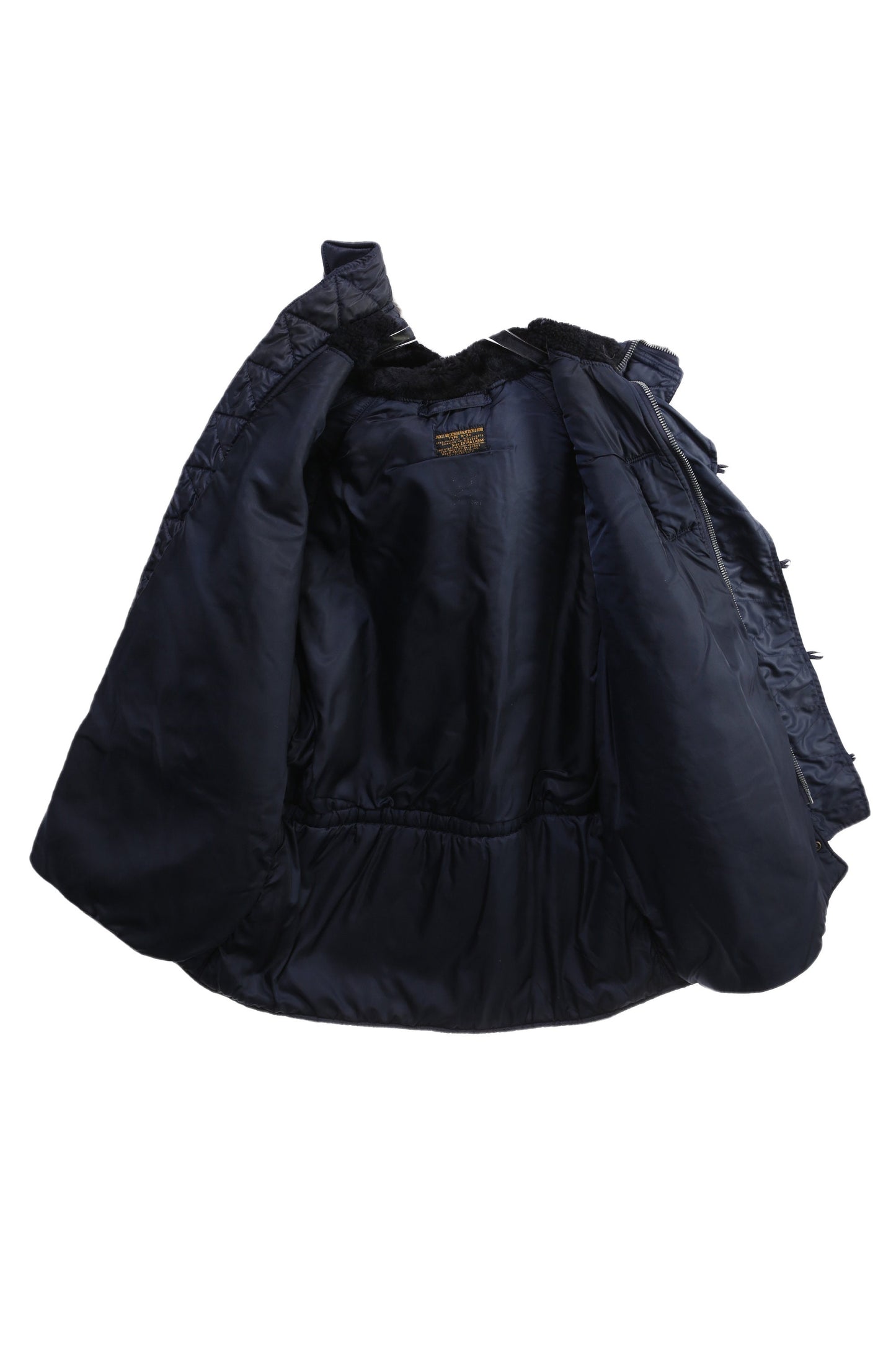 Vintage N-3A Blue USAF Parka with Fur Hood Seam - Estimated Era 1970's - 1980's