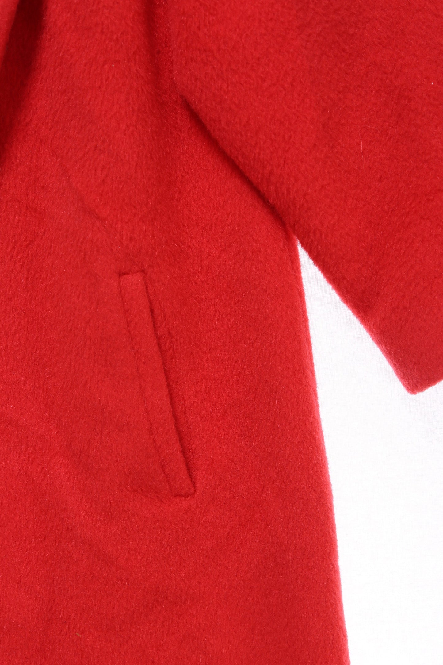 Vintage Women's Red Winter Coat - Estimated Era 1950's - 1960's