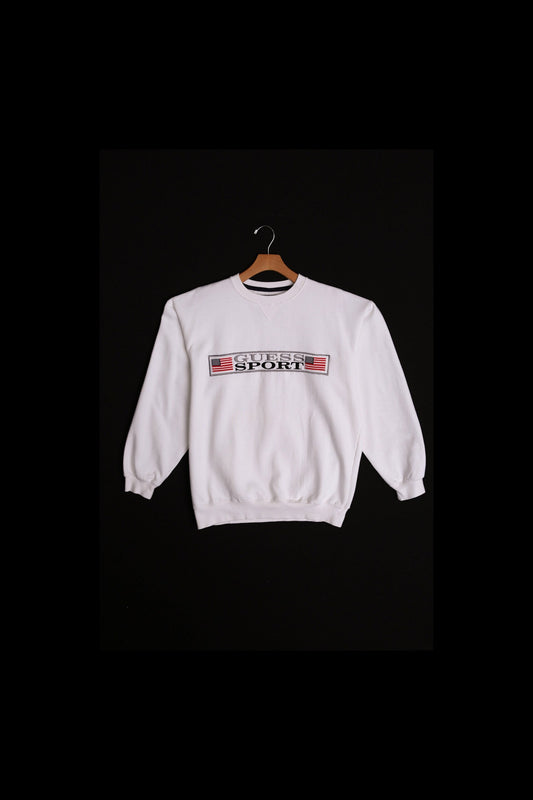 Guess Sport Embroidered White Sweatshirt - 90's - Y2K