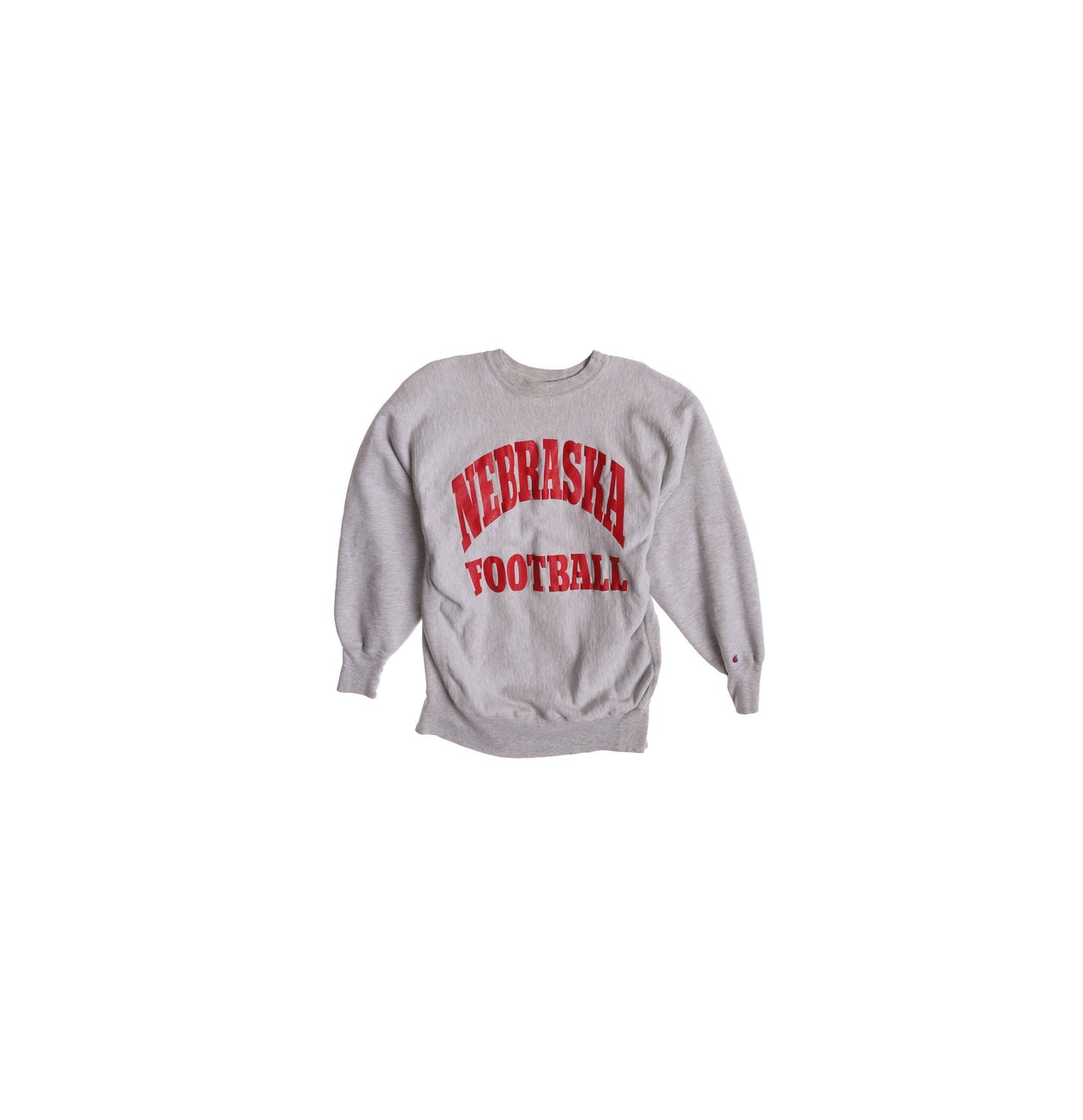 Vintage Champion Gray Sweatshirt with Red Nebraska Football Print