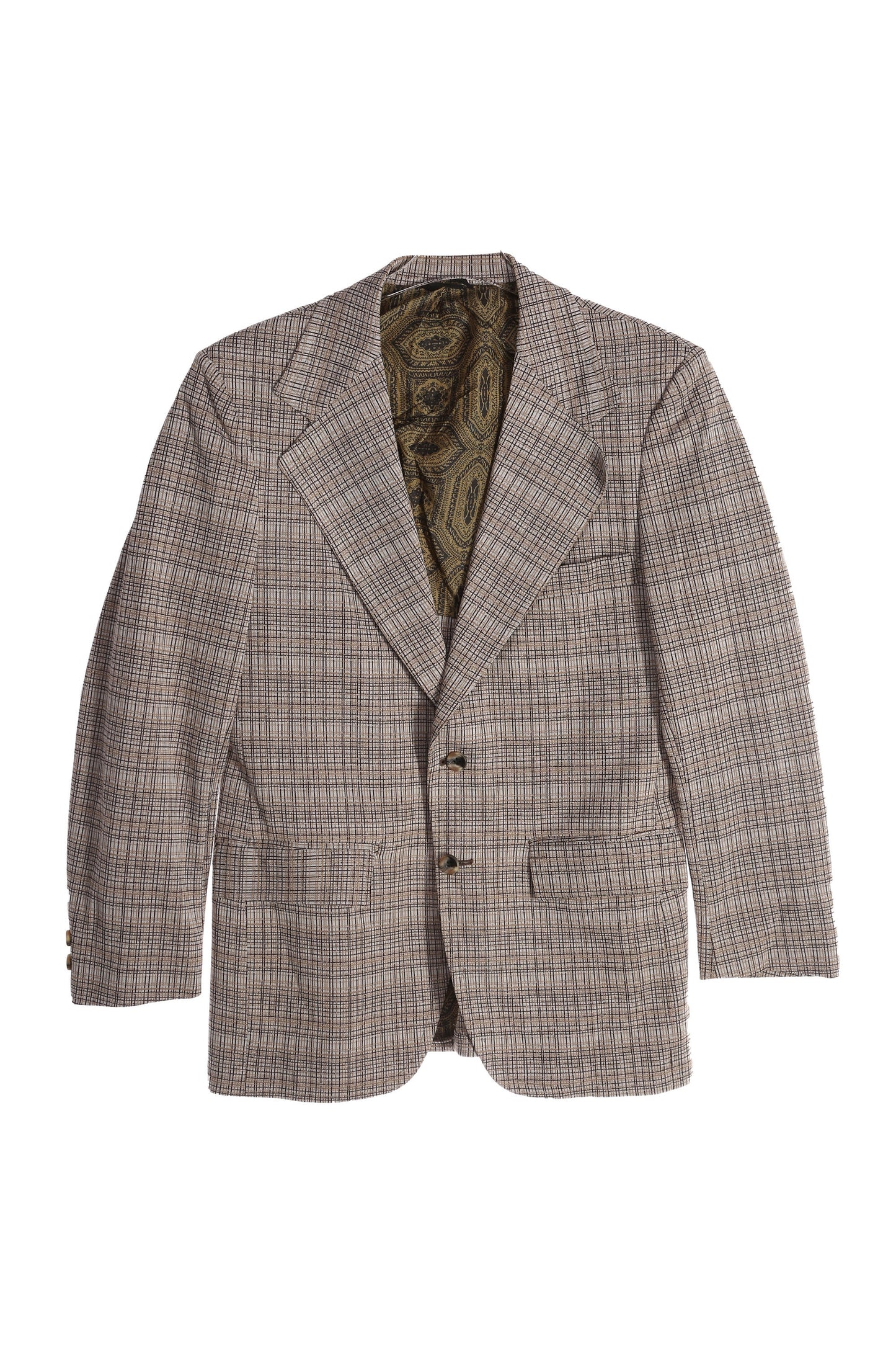 Vintage 70s Gray Plaid Casual Suit