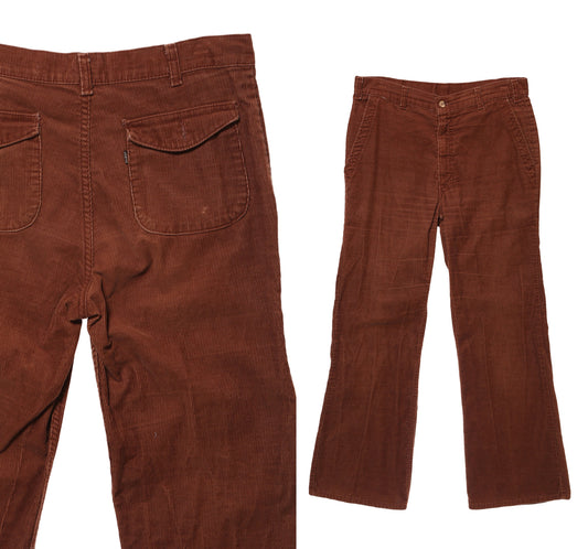 Vintage Levi's Brown Corduroy Pants Movin' on Edition - Estimated Era 1970's - 1980's