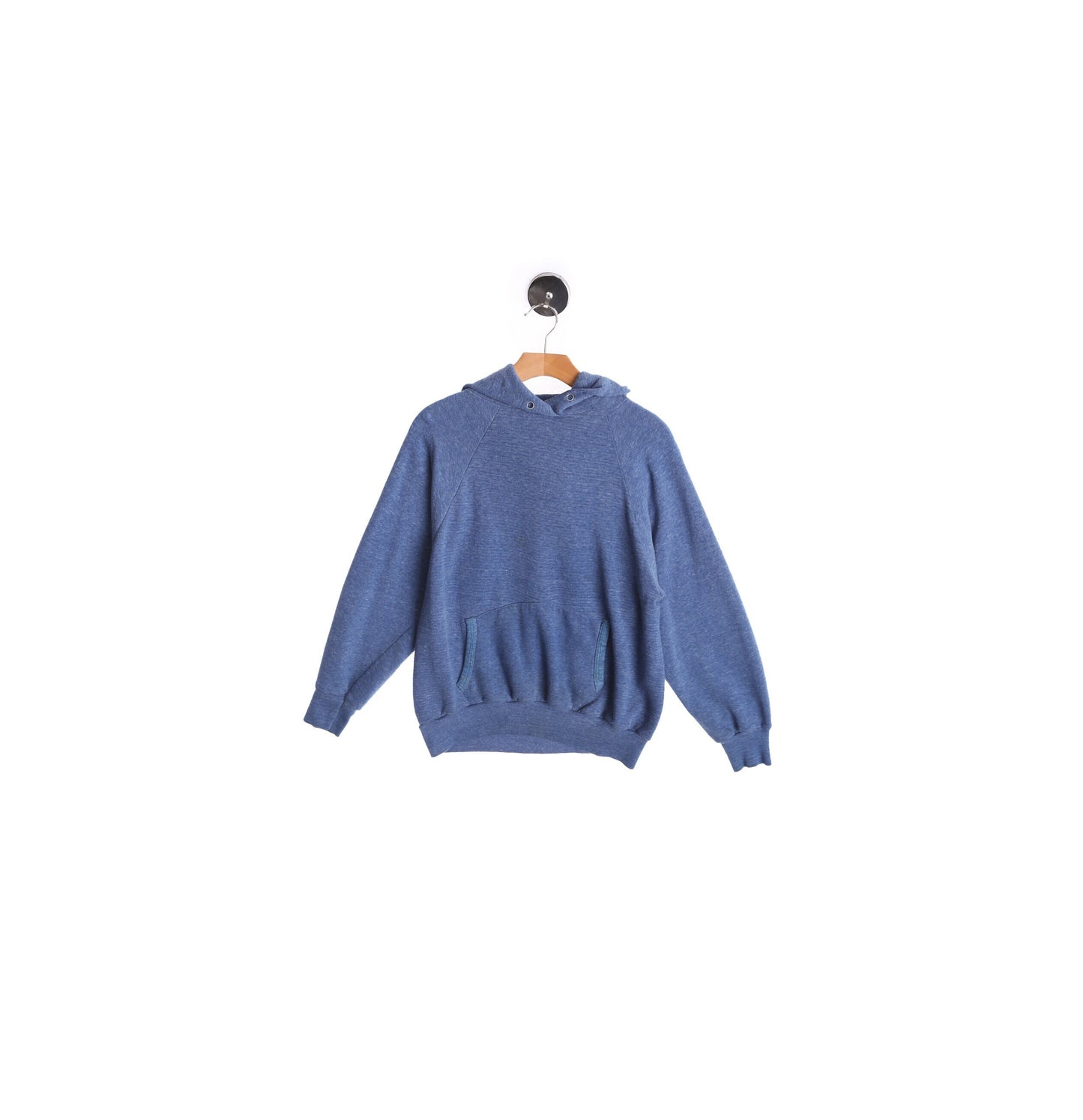 Vintage Blue No Closure Hoodie - No Print - Era 80s - 90s