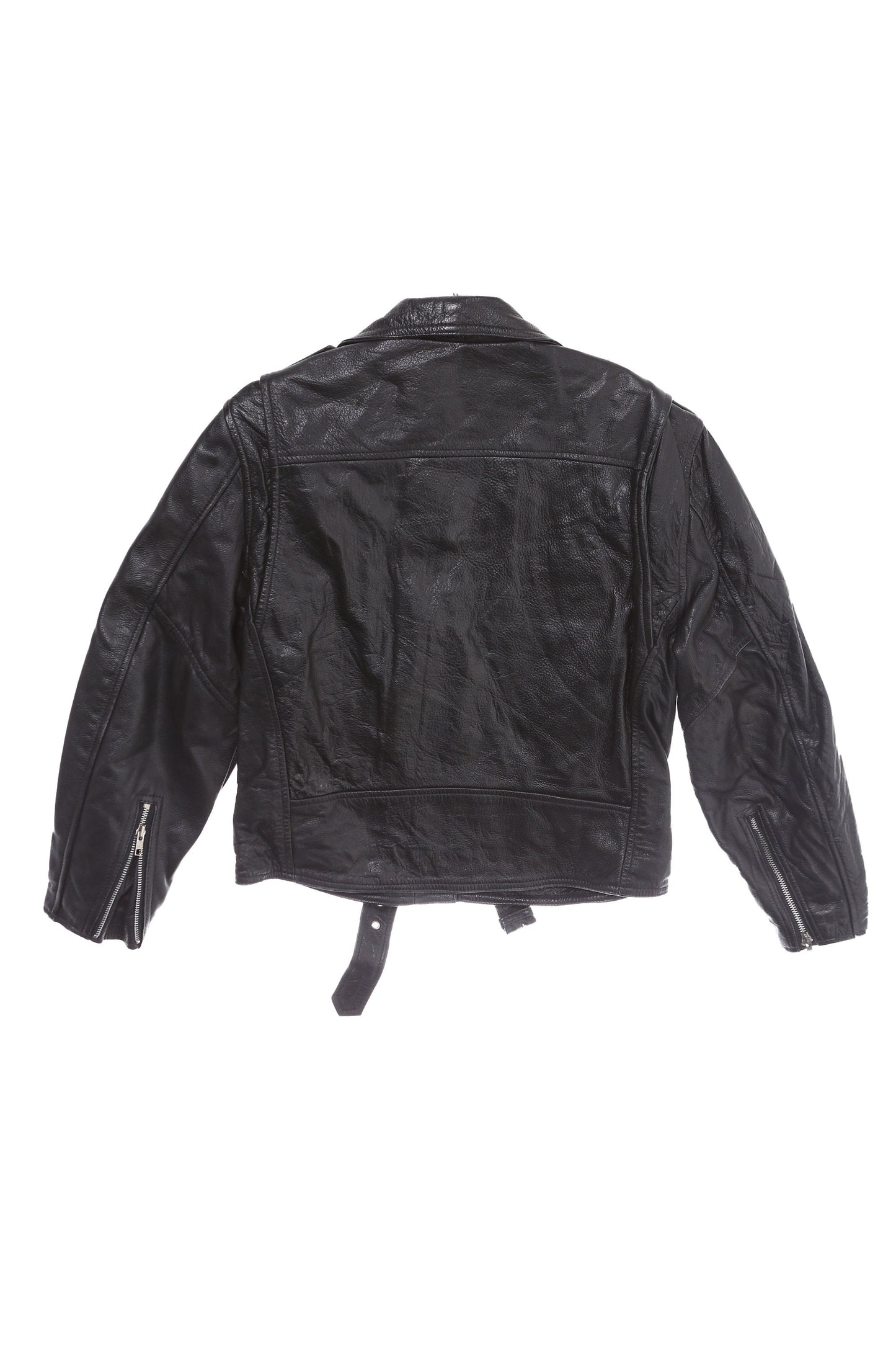 Vintage Black Biker Leather Jacket by Cooper - Estimated Era 1980's - 1990's