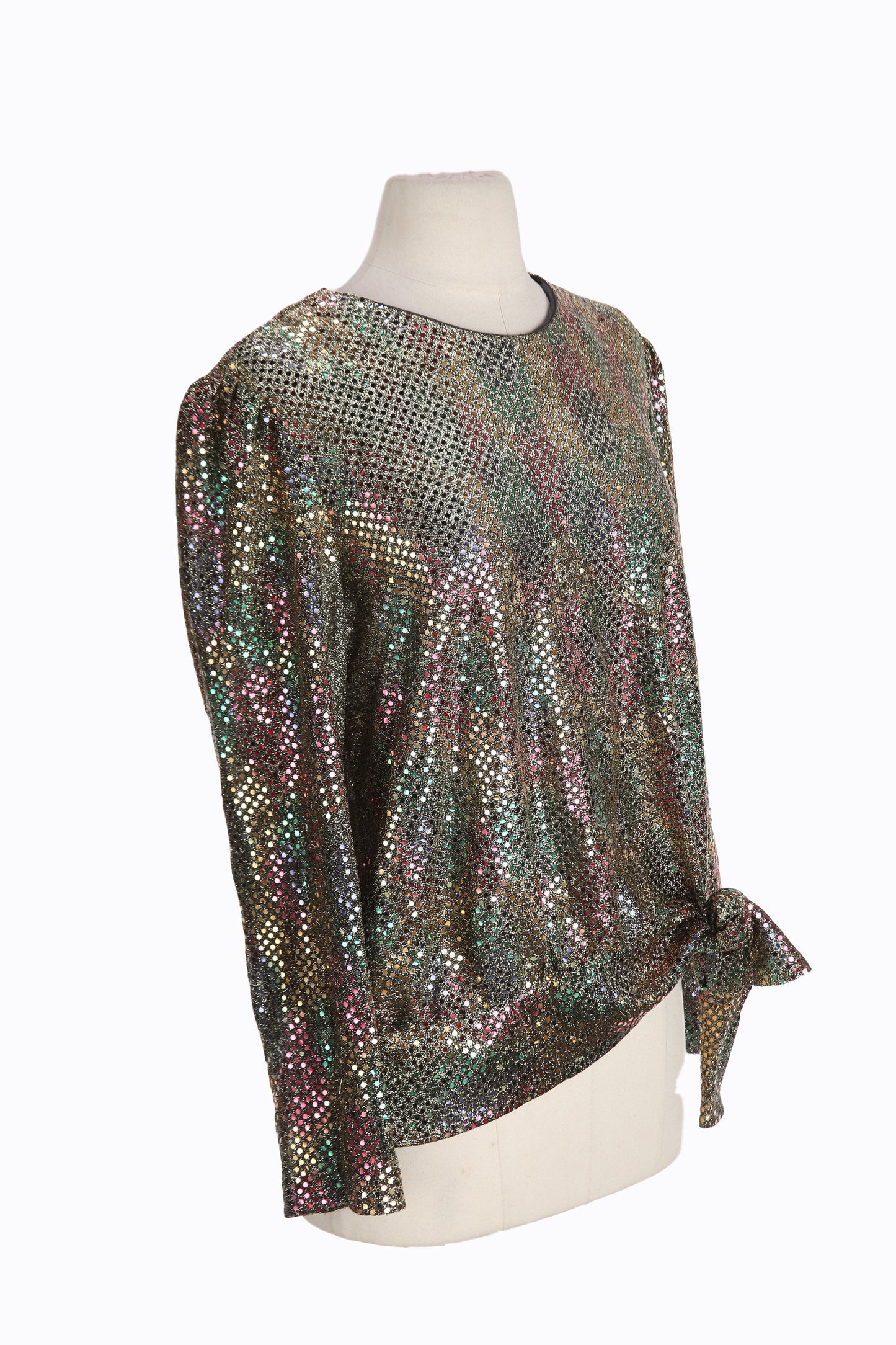 Vintage Women Metallic Blouse by Another Thyme - Estimated Era 1980's