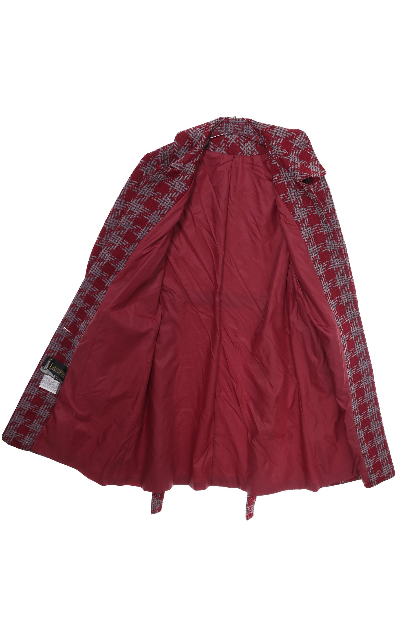 Vintage Women Red Plaid Casual Coat by Lanson - Estimated Era 1960's - 1970's