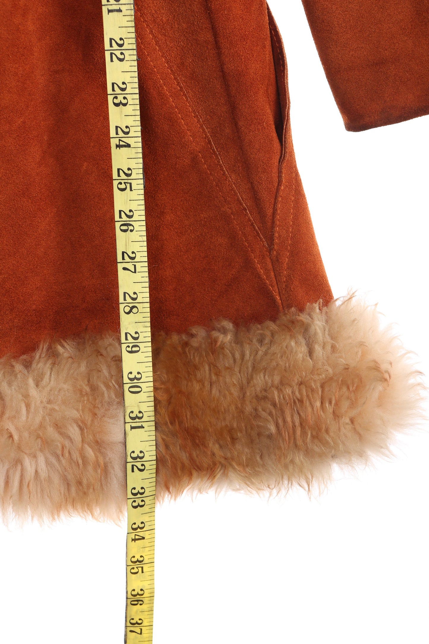 Vintage Women's Brown Hooded Suede Coat with Fur Seam by Gastown Talk - Estimated Era 1960's - 1970's