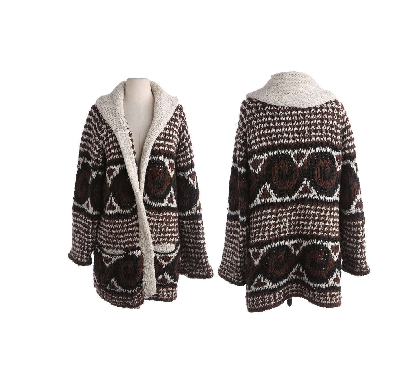 Vitage Men's Open Cardigan Sweater - Estimated Era 1970's - 1980's