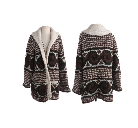 Vitage Men's Open Cardigan Sweater - Estimated Era 1970's - 1980's