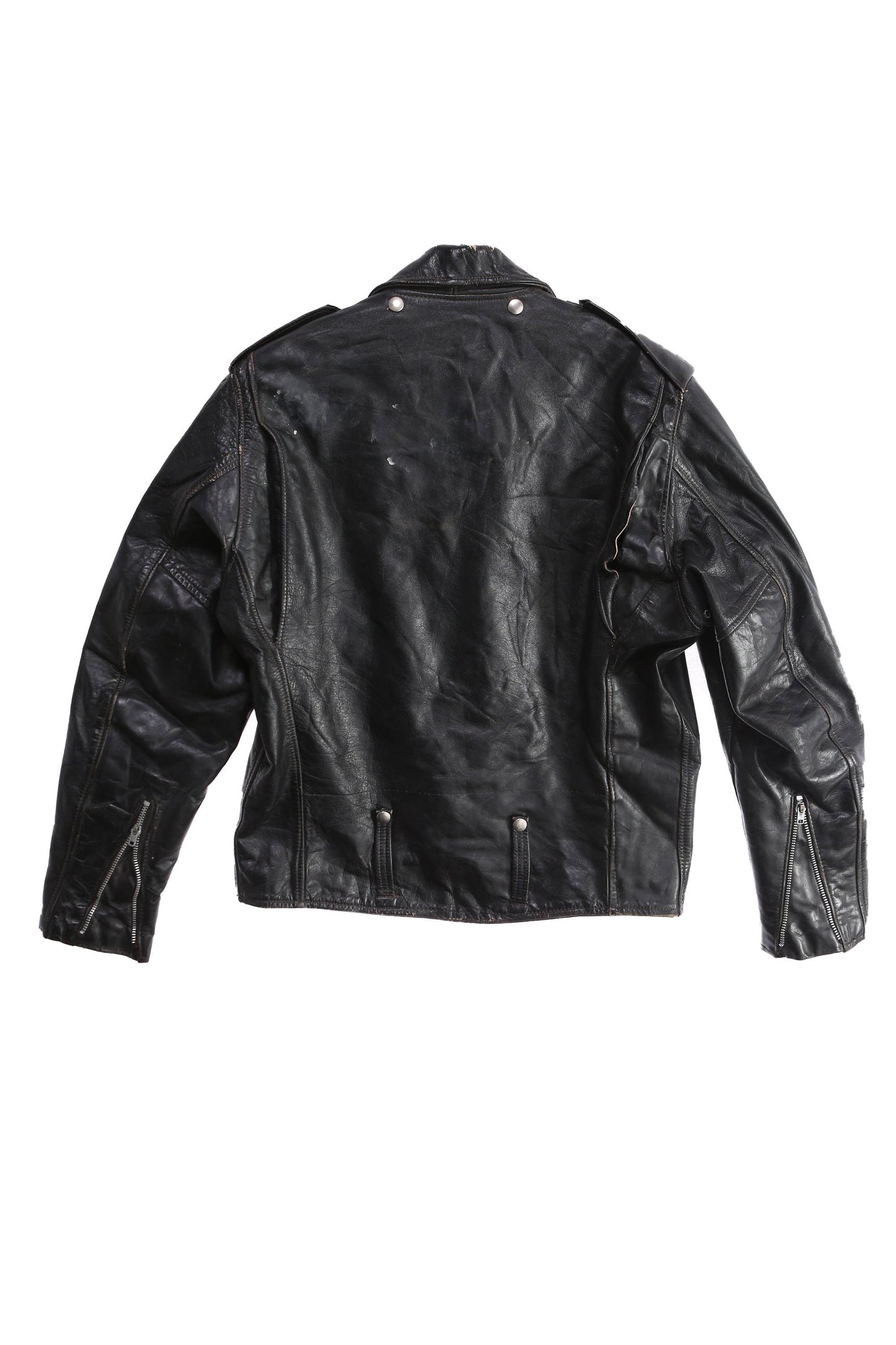 Vintage Black Biker Leather Jacket by Harley Davidson - Estimated Era 1970's - 1980's